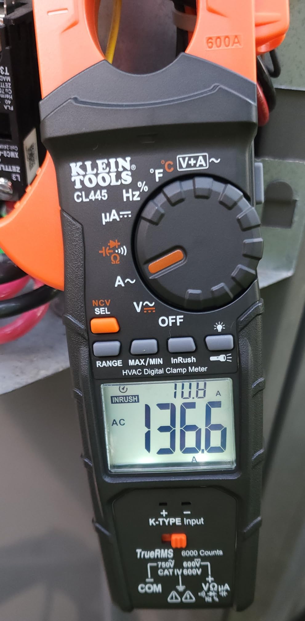 Klein Tools CL445 HVAC Clamp Meter, Auto-Ranging TRMS, NCVT, Measures Voltage, Current, Temperature, Micro Amps, InRush and More Customer Review Klein Tools CL445 HVAC Clamp Meter, Auto-Ranging TRMS, NCVT, Measures Voltage, Current, Temperature, Micro Amps, InRush and More - Customer Photo 1