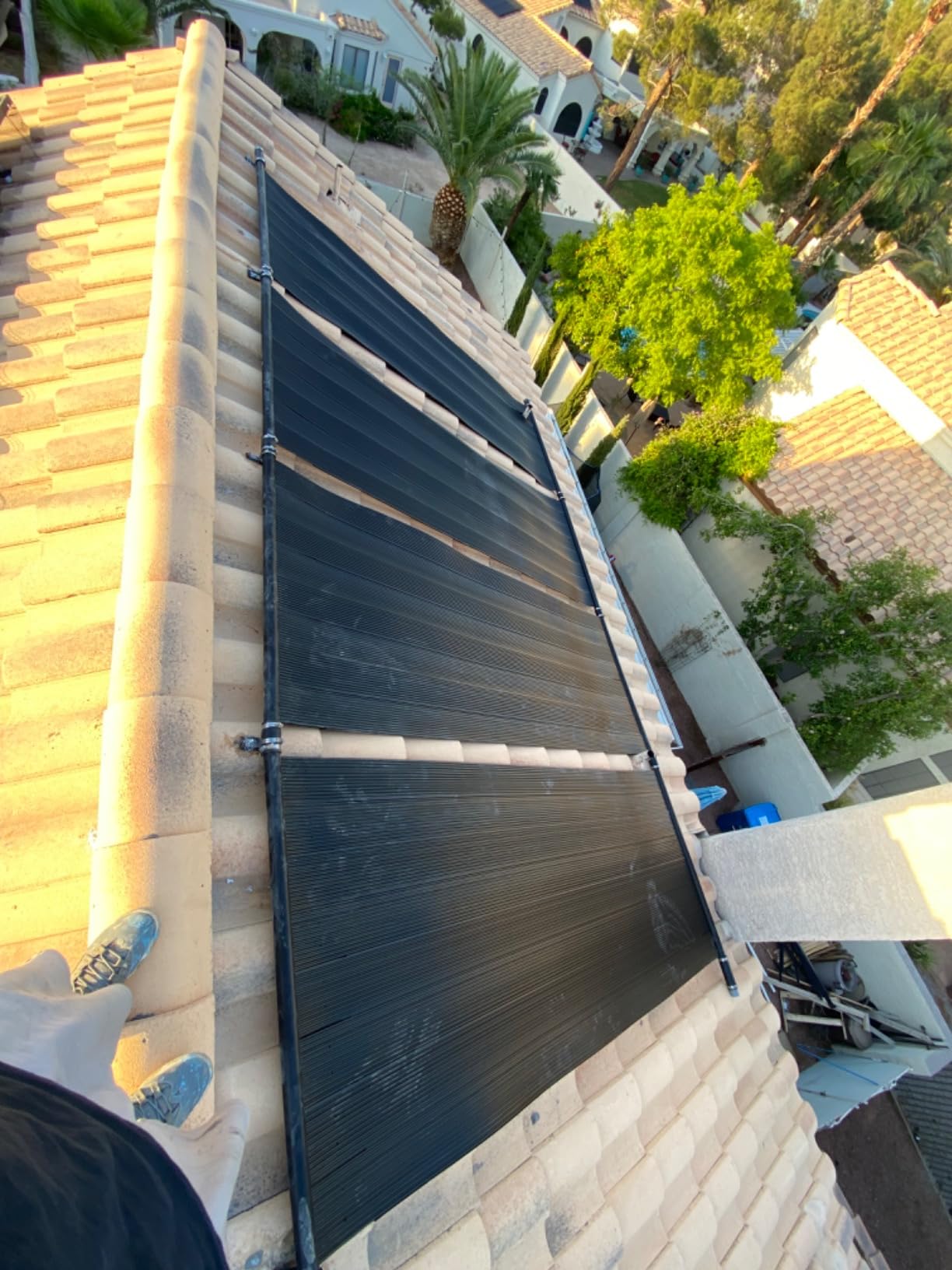 SolarPoolSupply Triple Threat MAX Solar Pool Heating System Ultimate Performance Package for Above Ground & Inground Swimming Pools (3-4'x8' / 96 Total Sq. Ft) - Customer Photo 1