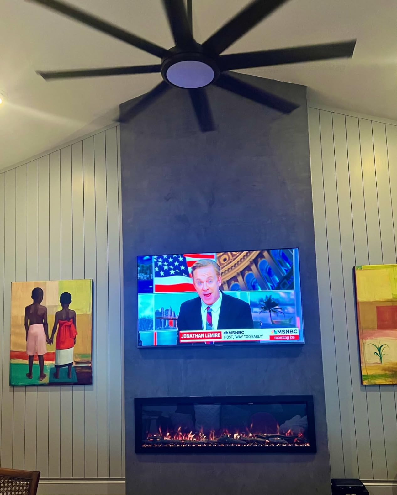 Modern Ember Highmark 50 Inch Smart Linear Electric Fireplace - Premium Flame with 10 Colors, Sleek Hidden Vent Design, Install Recessed in-Wall or Wall-Mount, WiFi Enabled - Customer Photo 2