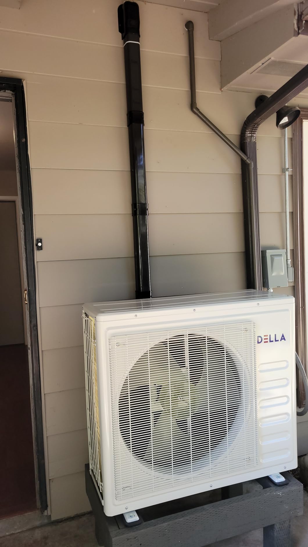 DELLA 28K BTU ODU 20 SEER2, 2 Zone 9000 12000 BTU 208-230V, Cools Up to 950 Sq.Ft, Energy Saving Multi Zone Ductless Pre-Charged AC & Heat Pump Work with Alexa and Wifi, 16ft Installation Kits - Customer Photo 2