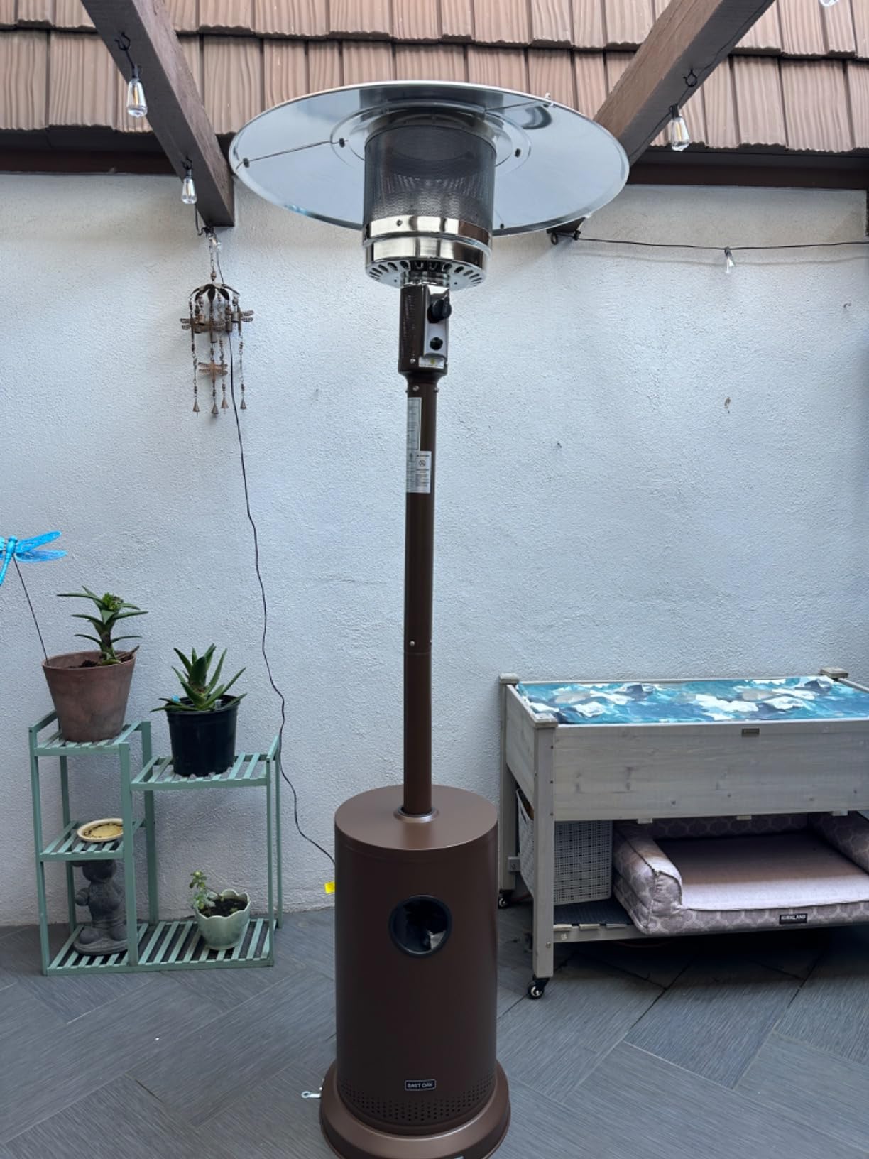 EAST OAK 50,000 BTU Patio Heater for Outdoor Use With Round Table Design, Double-Layer Stainless Steel Burner and Wheels, Outdoor Patio Heater for Home and Commercial, Bronze, 31.9 EAST OAK 50,000 BTU Patio Heater for Outdoor Use With Round Table Design, Double-Layer Stainless Steel Burner and Wheels, Outdoor Patio Heater for Home and Commercial, Bronze, 31.9