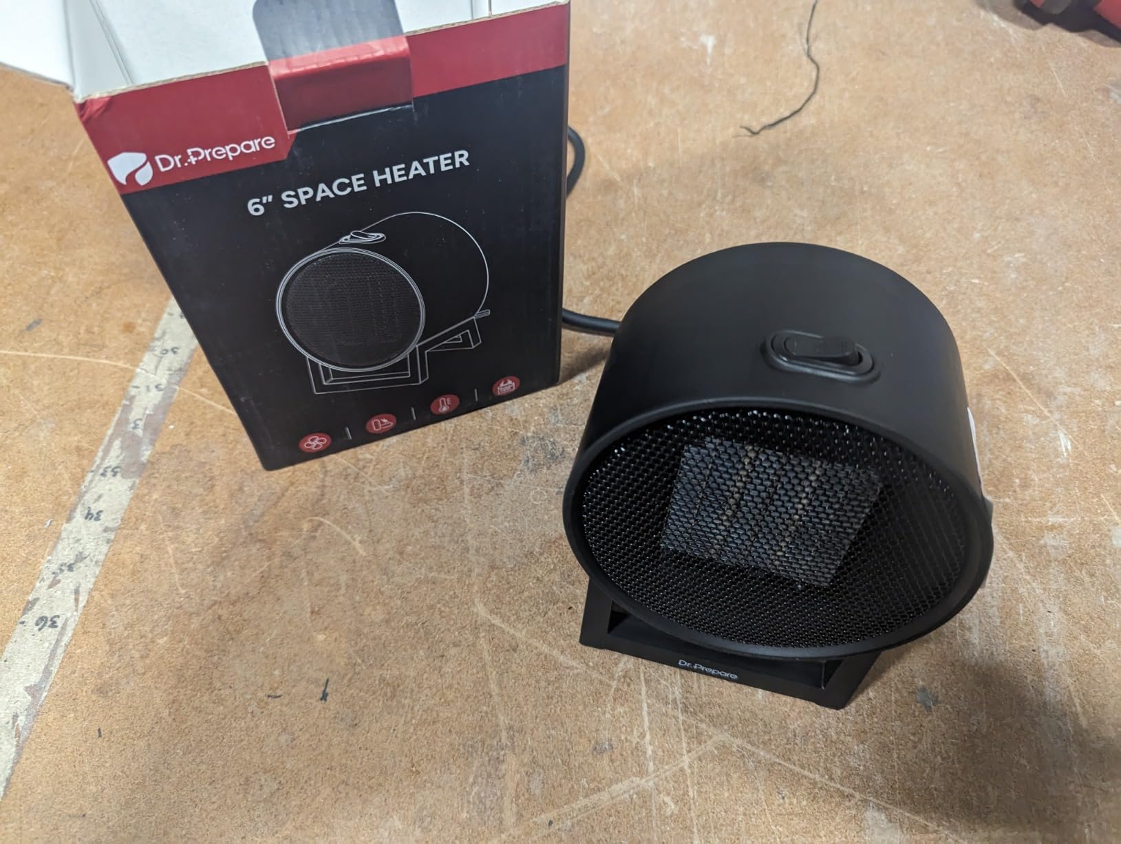 DR.PREPARE Small Space Heater for Indoor Use, 600W Electric Ceramic, Portable Desk for Office Bedroom, Fast Heating, Tip-Over & Overheat Protection, Mini Personal for Home Room - Customer Photo 2