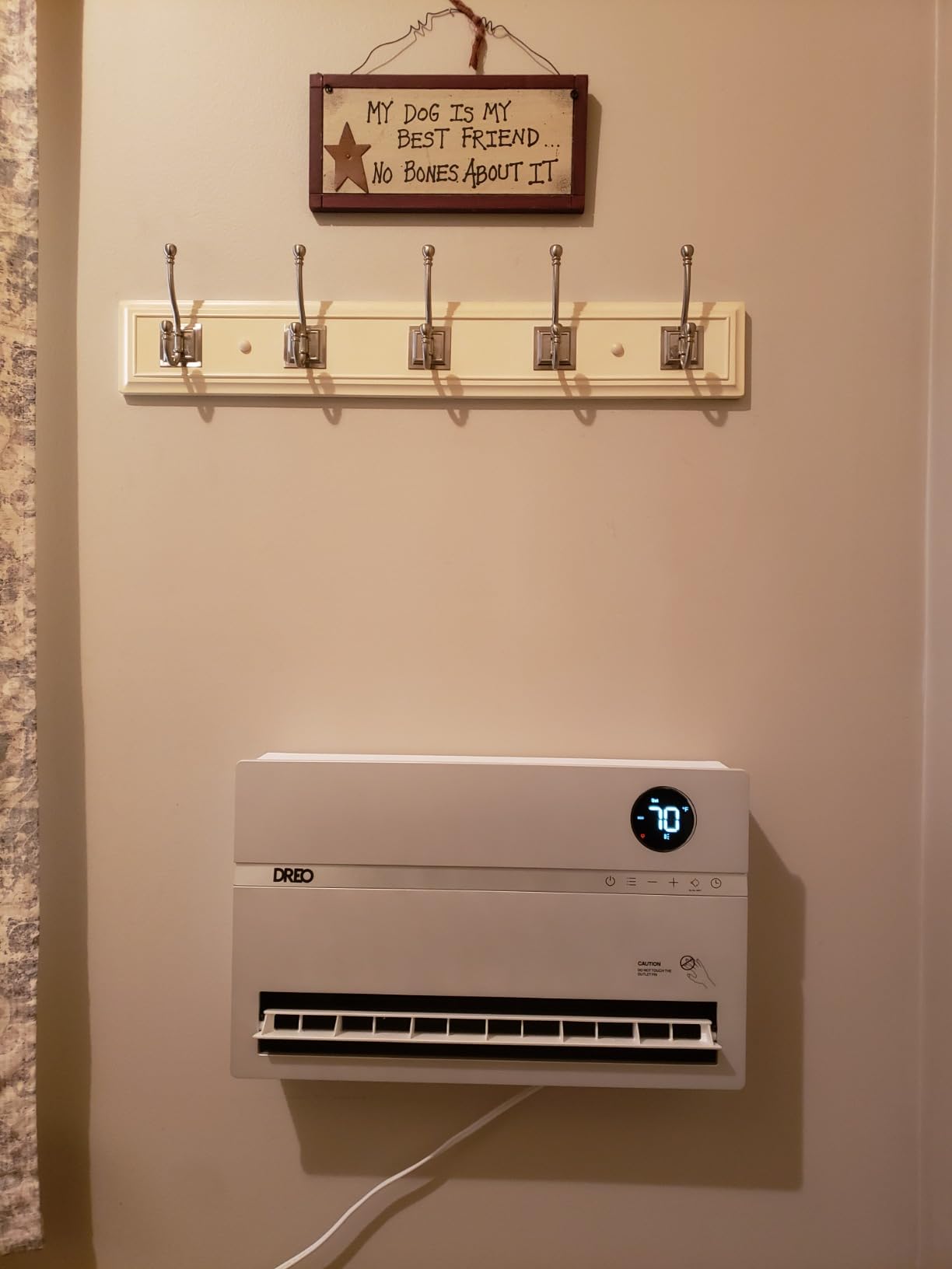 Dreo Smart Wall Heater, Electric Space Heater for Bedroom 1500W, 120° Vertical Oscillation, Adjustable Thermostat, Remote Control, 24H Timer, Easy-Mount Heater for Indoor Use, Works with Alexa, WH719S Customer Review Dreo Smart Wall Heater, Electric Space Heater for Bedroom 1500W, 120° Vertical Oscillation, Adjustable Thermostat, Remote Control, 24H Timer, Easy-Mount Heater for Indoor Use, Works with Alexa, WH719S - Customer Photo 2