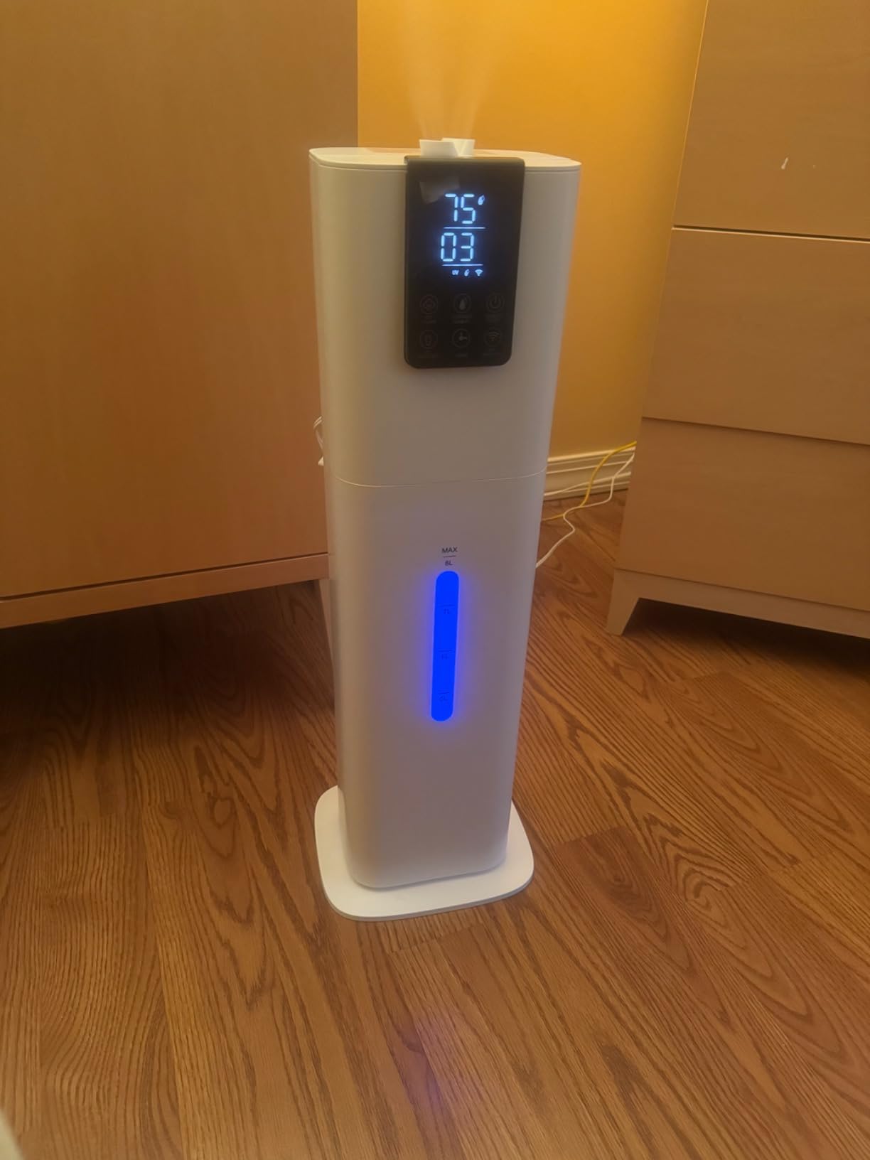 Smart Humidifiers Large Room Bedroom Home, 2.11Gal(8L) Quiet Top Fill Cool Mist Humidifier, Smart App & Remote Control, 3 Speed Humidifier with 360° Nozzle, Humidity Setting for Baby Office Customer Review Smart Humidifiers Large Room Bedroom Home, 2.11Gal(8L) Quiet Top Fill Cool Mist Humidifier, Smart App & Remote Control, 3 Speed Humidifier with 360° Nozzle, Humidity Setting for Baby Office - Customer Photo 1