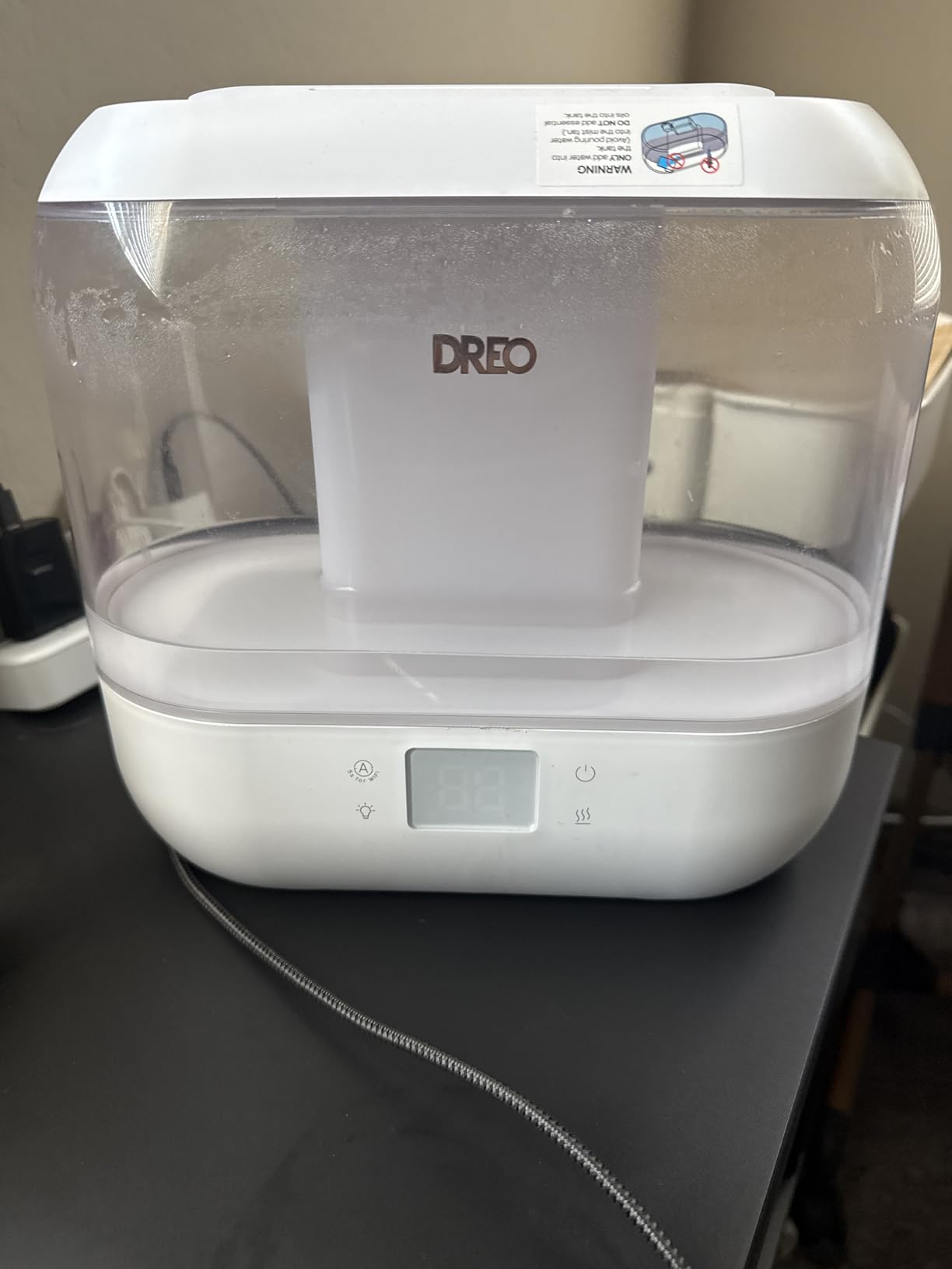 Dreo Smart Humidifiers for Bedroom, Top Fill 4L Supersized Humidifier Large Room with 28 dB, 36H Runtime, Touch/APP/Voice Control, Nightlight, Cool Mist Humidifiers for Baby, Plants, Indoor, Black - Customer Photo 2