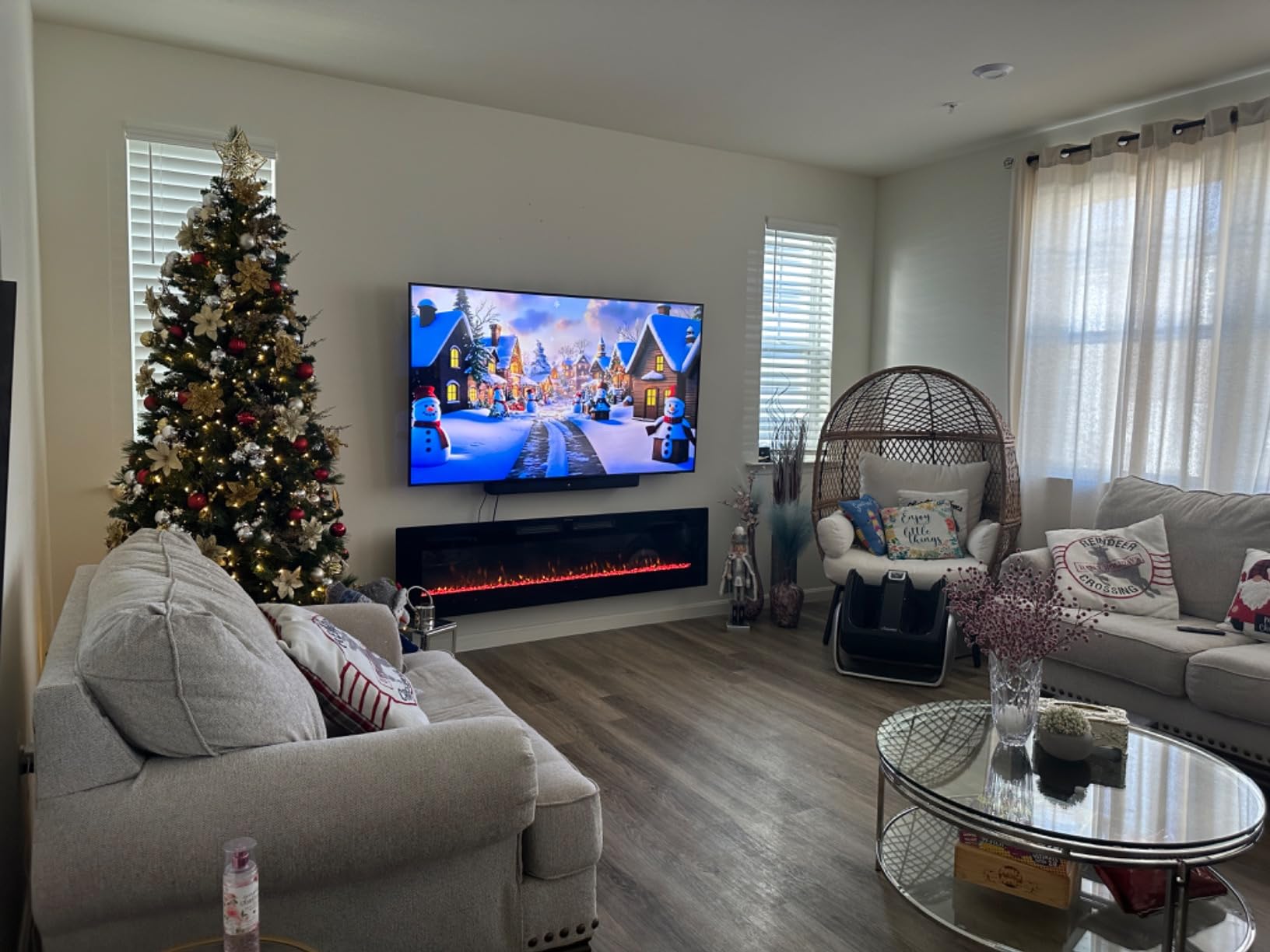 MAISON ARTS 72 Inch Electric Fireplace, Recessed and Wall Mounted Electric Fireplace Heater, Linear Fireplace with Remote Control & Touch Screen, Thermostat, Timer, Adjustable Flame Color, 750/1500w - Customer Photo 2