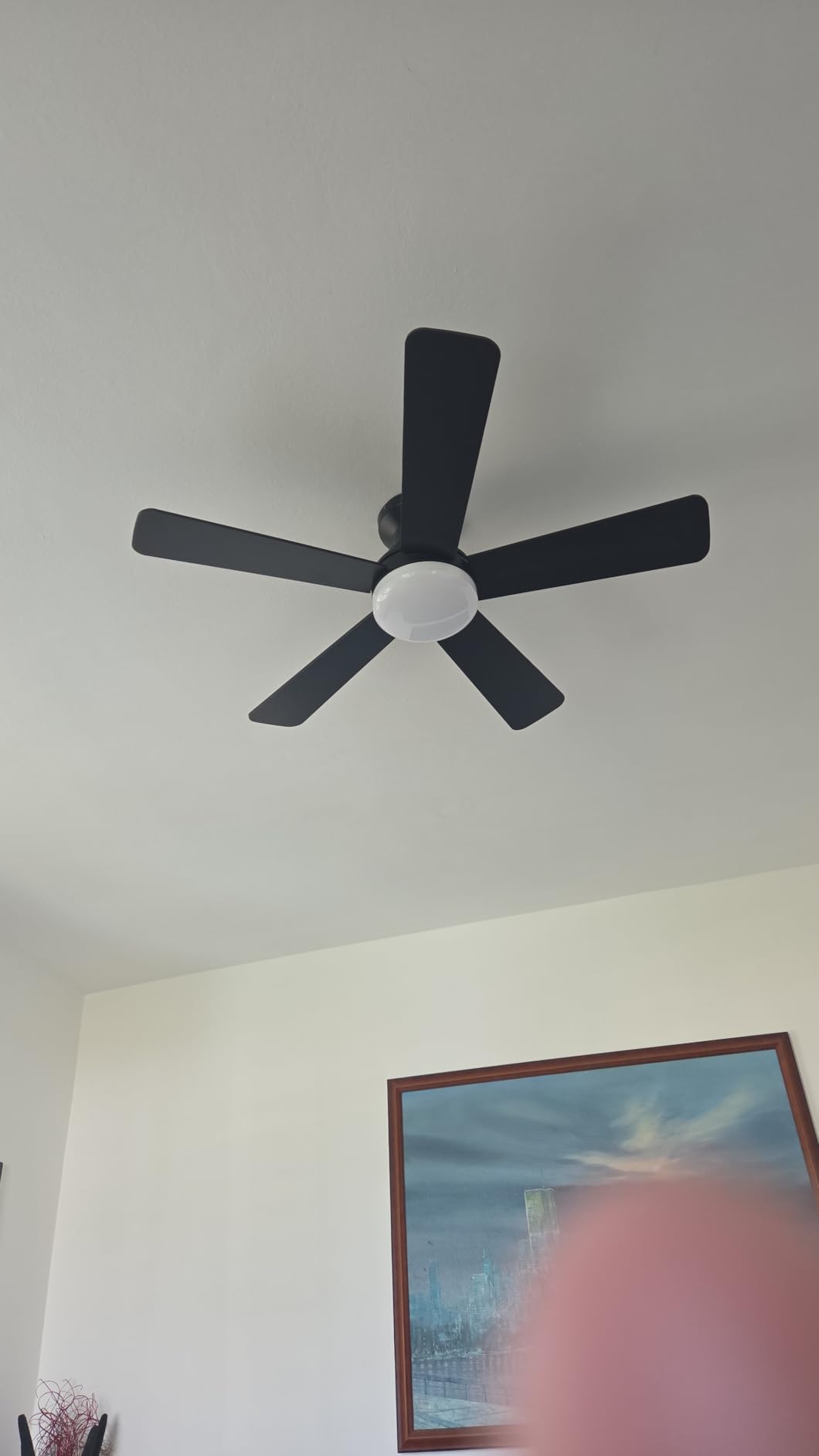 addlon Ceiling Fans with Lights, 42 Inch Low Profile Ceiling Fan with Light and Remote Control, Flush Mount, Reversible, 3CCT, Dimmable, Quiet, Black Small Ceiling Fan for Bedroom Indoor/Outdoor Use - Customer Photo 2