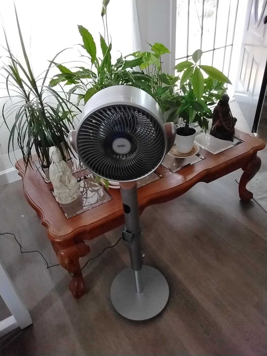 Dreo Standing Fan, 120°+120°Omni-directional Oscillating Fan For Bedroom, 85 ft Circulator With Remote, DC Motor Quiet Pedestal Fans, Adjustable Height, 8 Speeds, 3 Modes, 8H Timer, Home, PolyFan 502 Customer Review Dreo Standing Fan, 120°+120°Omni-directional Oscillating Fan For Bedroom, 85 ft Circulator With Remote, DC Motor Quiet Pedestal Fans, Adjustable Height, 8 Speeds, 3 Modes, 8H Timer, Home, PolyFan 502 - Customer Photo 1