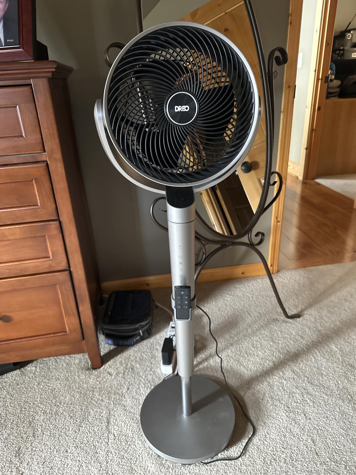 Dreo Oscillating Fan for Bedroom,150°+120° Omni-Directional Quiet Floor Fans with Smart Control, 110ft Pedestal Fan with DC Motor, 9 Speeds, 6 Modes, 43'' Inches, 12H Timer, Wi-Fi/Voice/Alexa Customer Review Dreo Oscillating Fan for Bedroom,150°+120° Omni-Directional Quiet Floor Fans with Smart Control, 110ft Pedestal Fan with DC Motor, 9 Speeds, 6 Modes, 43'' Inches, 12H Timer, Wi-Fi/Voice/Alexa - Customer Photo 1