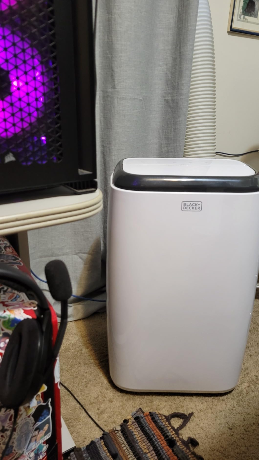 BLACK+DECKER 3-in-1 Personal Portable Air Conditioner, 1000 BTU (ASHRAE 128) Portable Fan & Dehumidifier, Windowless Air Cooler with Electronic Control Panel, LED Display, Timer & Dual Exhaust Hose - Customer Photo 1