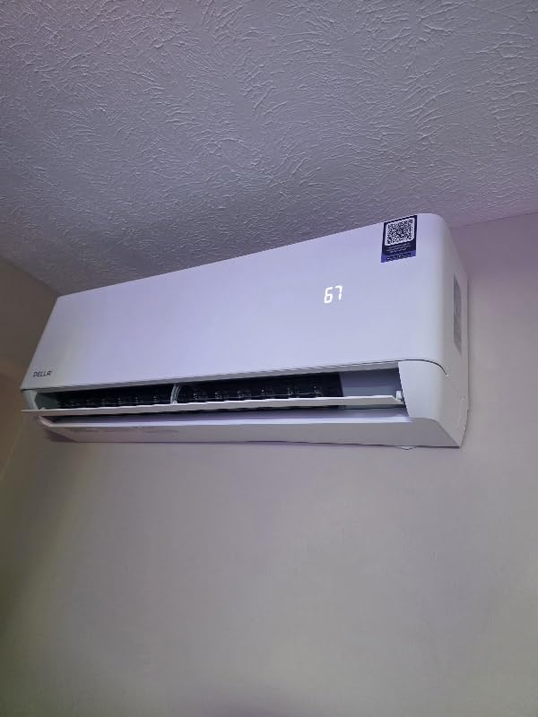 DELLA Hyper Heat Lower as -13°F 12,000 BTU WiFi Mini Split,Work with Alexa,Energy Star 115V 22 SEER2,Cools Up to 550 Sq. Ft,Inverter AC with 1 Ton Pre-Charged Heat Pump & 16.4ft Installation Kits - Customer Photo 1