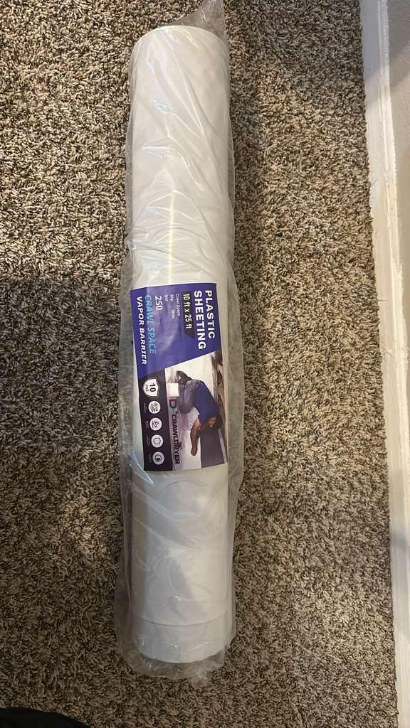 Crawl Space Vapor Barrier - 10 mil (10' x 100'), Thick Plastic sheeting, Drop Cloth Moisture Barrier Covering for Crawl Space Encapsulation, Heavy Duty Polyethylene Film, Black and White Panda Film - Customer Photo 1