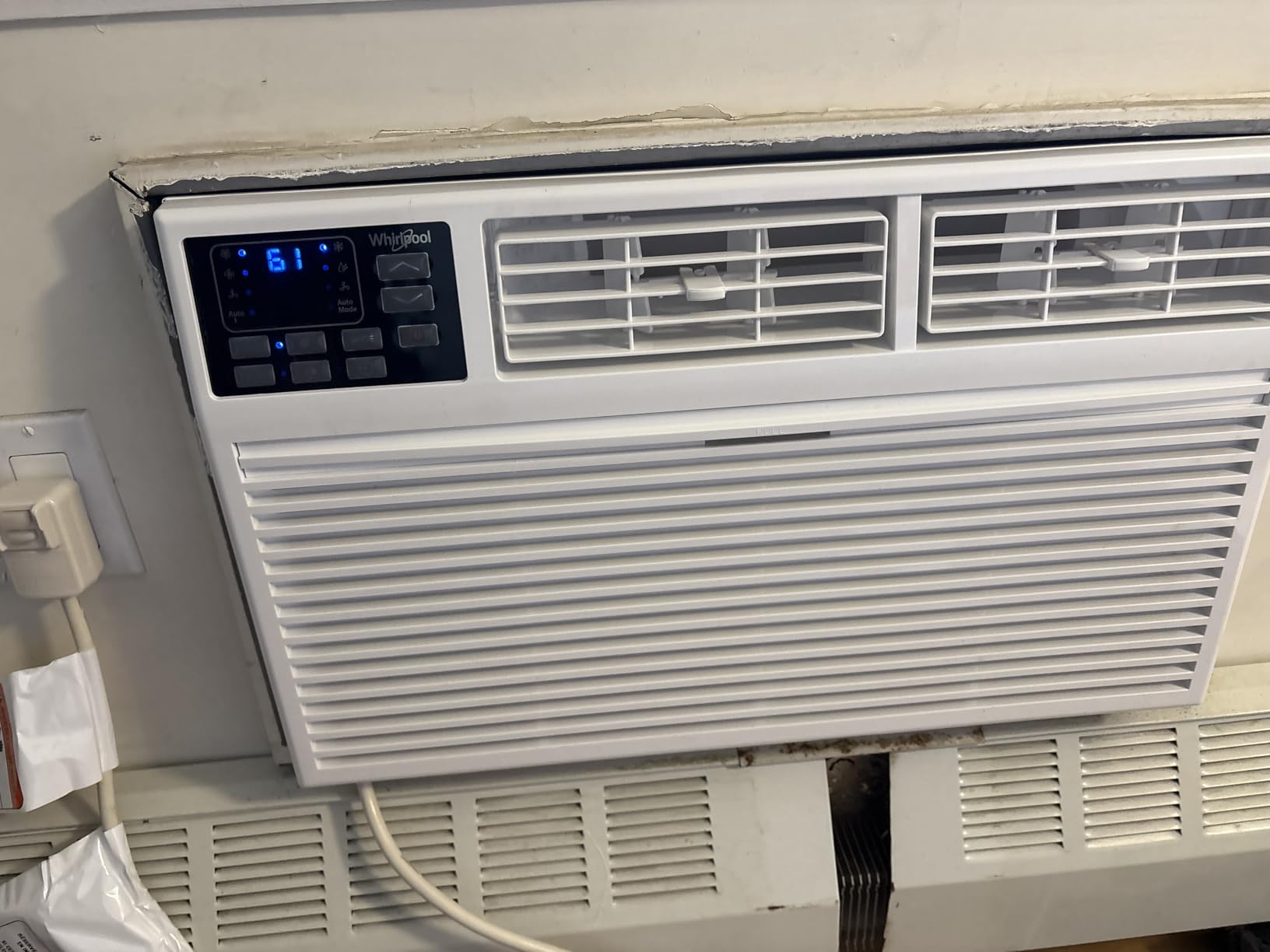 Whirlpool 8,000 BTU Through the Wall Air Conditioner, 115V, Cools up to 350 Sq. Ft. for Living Room, Bedroom, Kitchen with Dehumidifier and Remote Control, White Customer Review Whirlpool 8,000 BTU Through the Wall Air Conditioner, 115V, Cools up to 350 Sq. Ft. for Living Room, Bedroom, Kitchen with Dehumidifier and Remote Control, White - Customer Photo 2