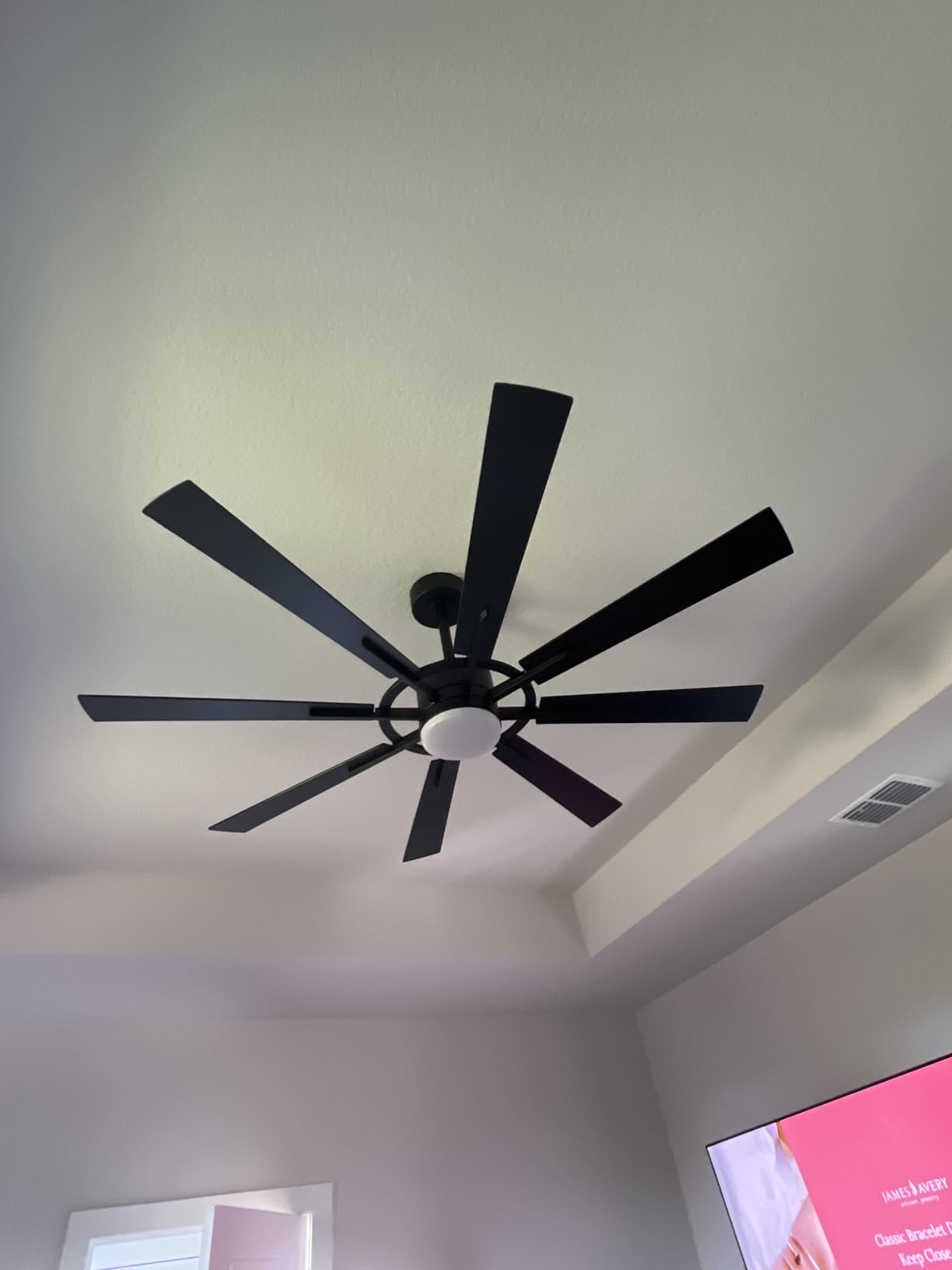 VONLUCE Ceiling Fans with Lights, 60 Inch Ceiling Fan and Remote, 3CCT, 6 Speeds Reversible Quiet DC Motor, Ceiling Fan for Living Room Farmhouse Bedroom Kitchen Patio Indoor, Nickel Customer Review VONLUCE Ceiling Fans with Lights, 60 Inch Ceiling Fan and Remote, 3CCT, 6 Speeds Reversible Quiet DC Motor, Ceiling Fan for Living Room Farmhouse Bedroom Kitchen Patio Indoor, Nickel - Customer Photo 2