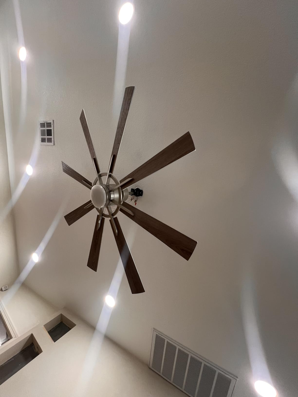 VONLUCE Ceiling Fans with Lights, 60 Inch Ceiling Fan and Remote, 3CCT, 6 Speeds Reversible Quiet DC Motor, Ceiling Fan for Living Room Farmhouse Bedroom Kitchen Patio Indoor, Nickel Customer Review VONLUCE Ceiling Fans with Lights, 60 Inch Ceiling Fan and Remote, 3CCT, 6 Speeds Reversible Quiet DC Motor, Ceiling Fan for Living Room Farmhouse Bedroom Kitchen Patio Indoor, Nickel - Customer Photo 4