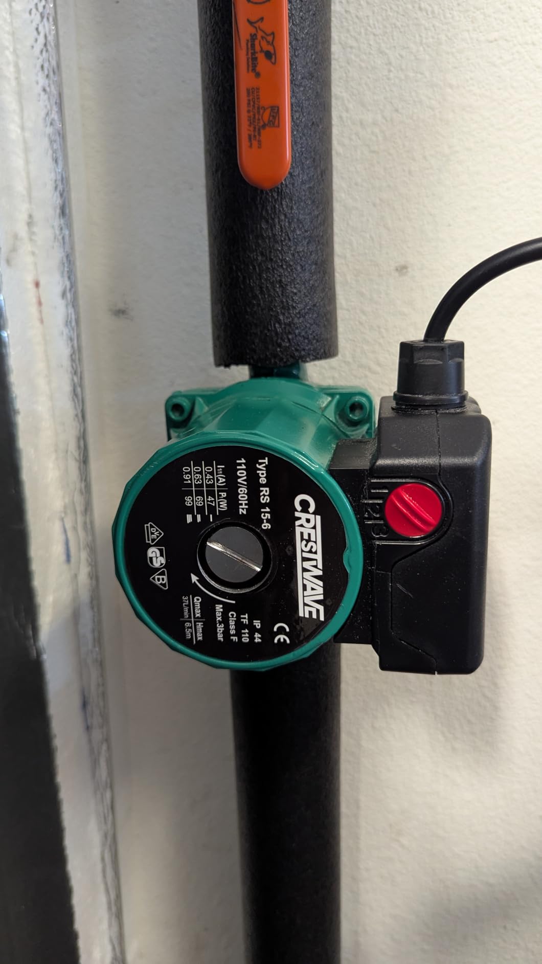 CrestWave Hot Water Recirculating Pump, 125W 115V Automatic Circulation Pump for Water Heater, Dual Control Modes for Domestic Hot Water Recirculating System - Customer Photo 1