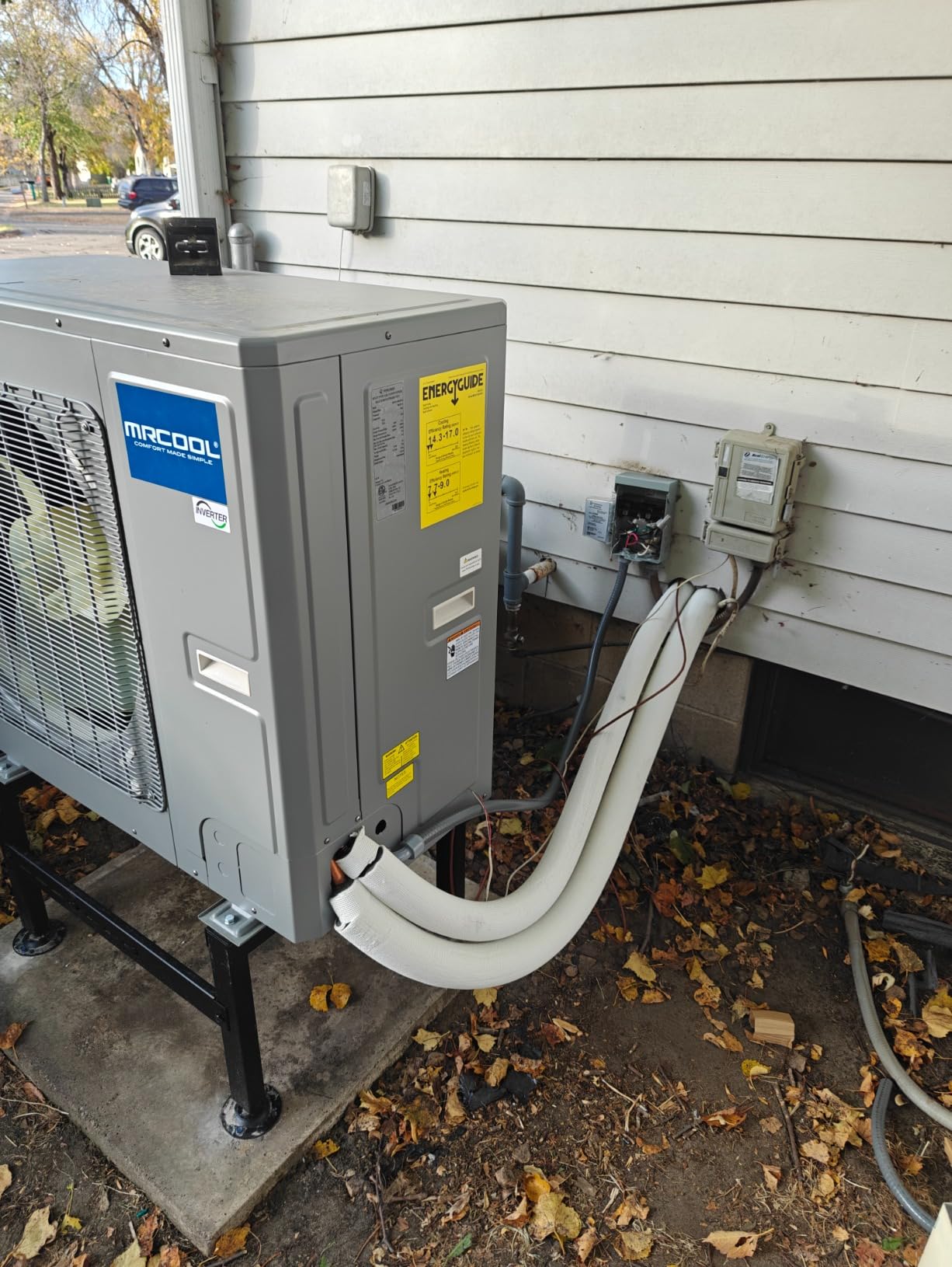 Wells Upgraded Frosted Mini Split Ground Stand for 9000-60000 BTU,Adjustable Mini Split Bracket Outdoor Heavy Duty Condenser Stand AC Bracket for Ductless Air Conditioner Heat Pump, Max Load: 770LBS - Customer Photo 1