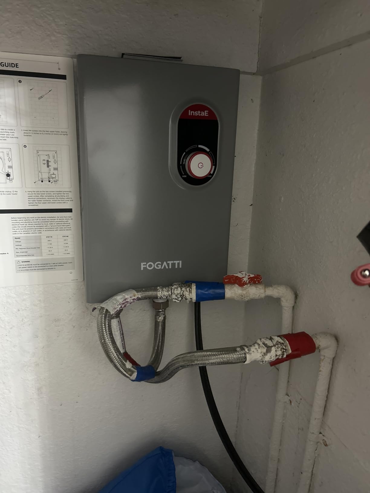 FOGATTI 14kW Tankless Water Heater Electric, Up to 3.3 GPM, 240V On-Demand Instant Endless Water Heater, ETL Certified, 2-3 Point of Use Hot Water Customer Review FOGATTI 14kW Tankless Water Heater Electric, Up to 3.3 GPM, 240V On-Demand Instant Endless Water Heater, ETL Certified, 2-3 Point of Use Hot Water - Customer Photo 1