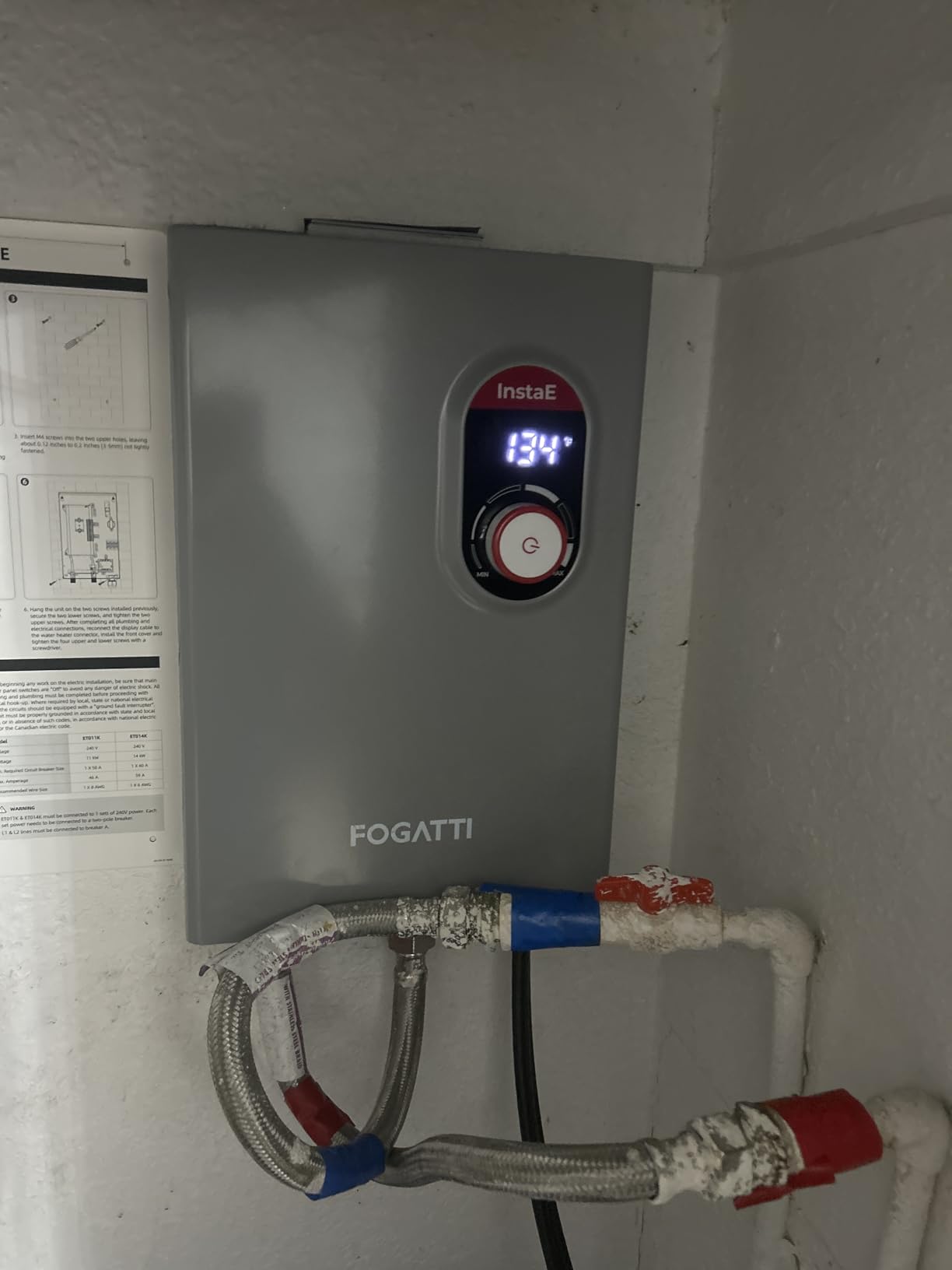 FOGATTI 14kW Tankless Water Heater Electric, Up to 3.3 GPM, 240V On-Demand Instant Endless Water Heater, ETL Certified, 2-3 Point of Use Hot Water - Customer Photo 2