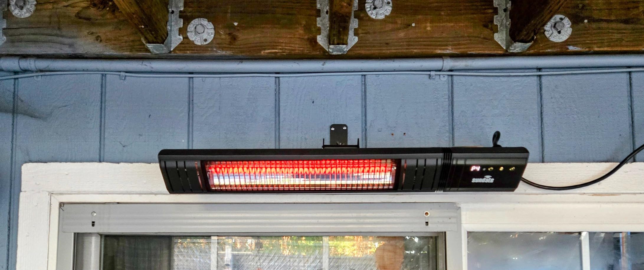 Ceiling Electric Outdoor Heater Wall-Mounted Hanging Patio 1500W Infrared 9 Heat Levels, 24H Timers, 1s Heating Carbon Fiber Tube Wall Heater for Gazebo, Balcony - Customer Photo 1