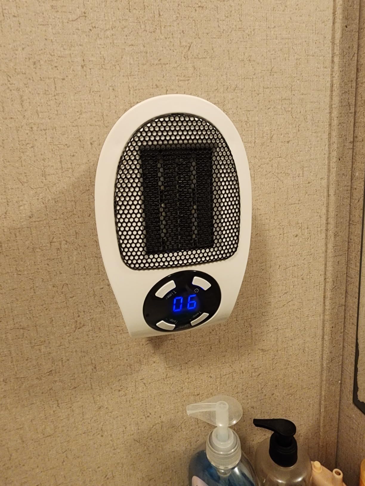 450W Mini Space Heater With Temperature Detection, Remote Wall Outlet Electric Space Heater as Seen on TV with Adjustable Thermostat and Timer and Led Display, Compact for Office Room RV (Smart-White) Customer Review 450W Mini Space Heater With Temperature Detection, Remote Wall Outlet Electric Space Heater as Seen on TV with Adjustable Thermostat and Timer and Led Display, Compact for Office Room RV (Smart-White) - Customer Photo 2