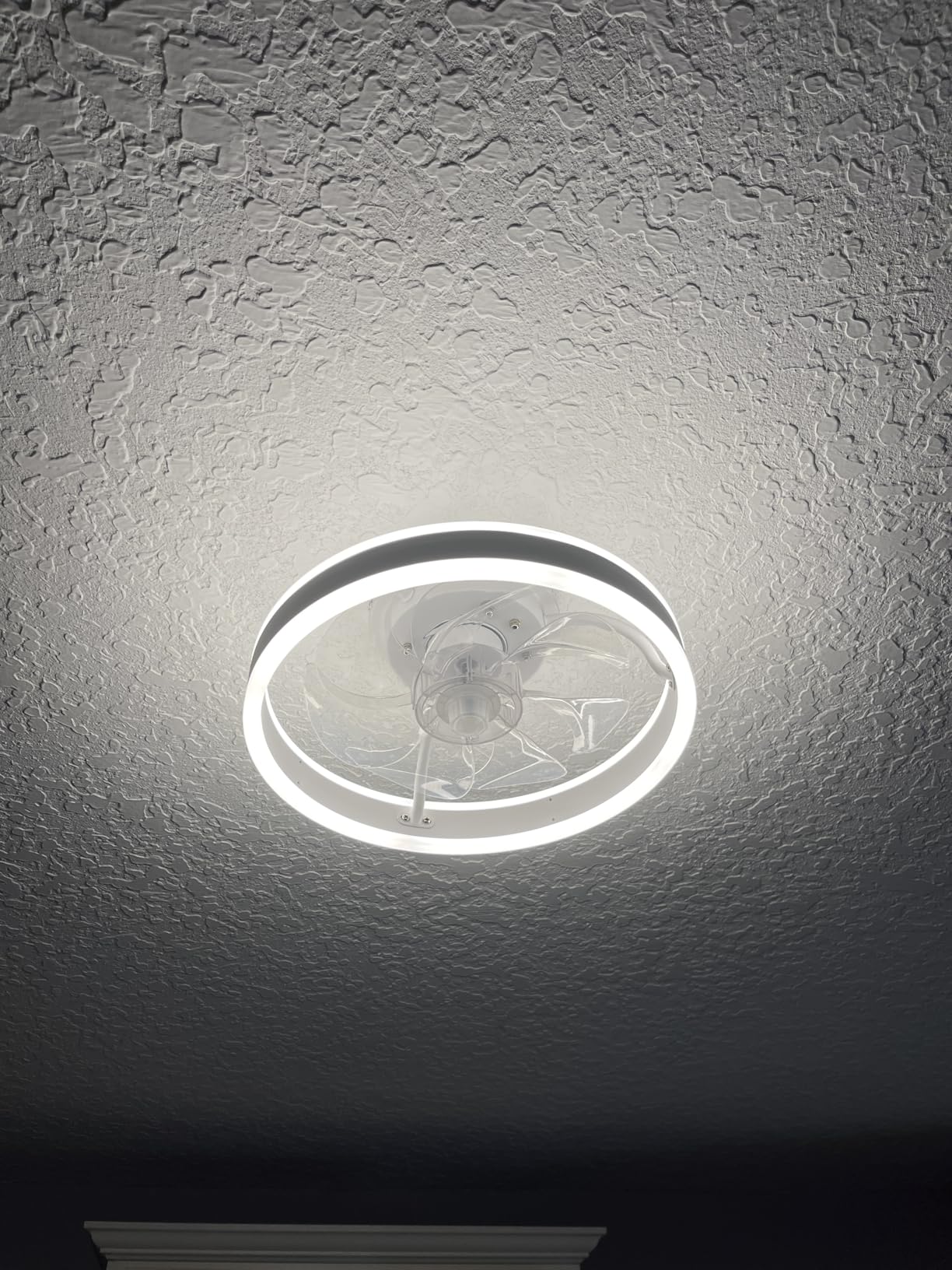 ZMISHIBO Ceiling Fans with Lights and Remote, 19.7'' Low Profile Ceiling Fan, 3000-6000K Dimmable Modern Flush Mount LED Fan Light, 6 Wind Speeds, Black Fandelier Ceiling Fans for Bedroom - Customer Photo 2