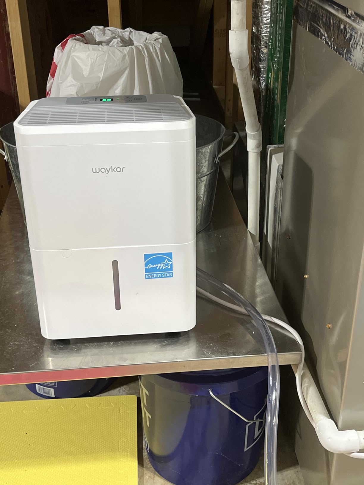 Waykar 120 Pint 2025 Energy Star Dehumidifier for Home, Basement, Large Rooms up to 6,000 Sq. Ft. - Auto Defrost, Ultra Quiet(40 dB), Auto Comfort Mode, with Drain Hose & Water Tank - Customer Photo 2