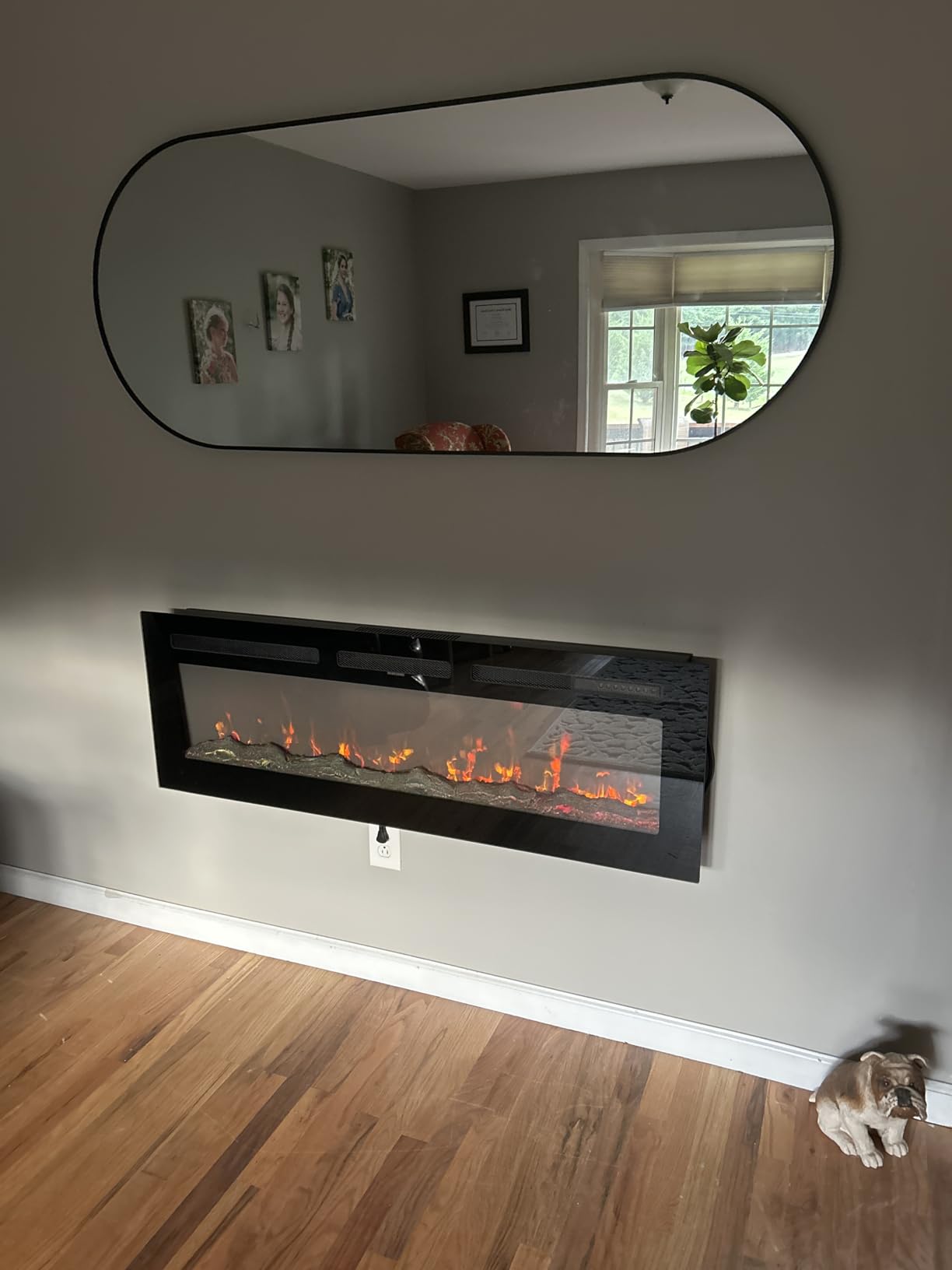 50 inch Electric Fireplace in-Wall Recessed and Wall Mounted with Remote Control, 1500/750W Fireplace Heater (60-99°F Thermostat) with 12 Adjustable Color, Timer, Log and Crystal Customer Review 50 inch Electric Fireplace in-Wall Recessed and Wall Mounted with Remote Control, 1500/750W Fireplace Heater (60-99°F Thermostat) with 12 Adjustable Color, Timer, Log and Crystal - Customer Photo 2