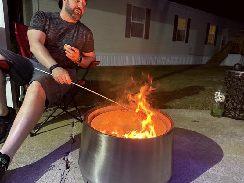 EAST OAK Fuoco Smokeless Fire Pit 21'' for Patio and Outdoor, Stainless Steel Firepit Wood Burning Fireplace with Carrying Bag, Portable Outdoor Fire Pit with Stand & Removable Ash Pan for Outside - Customer Photo 1