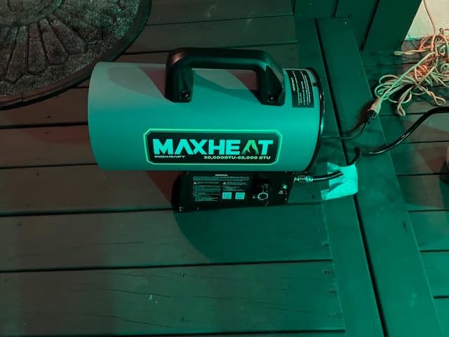 InoKraft Maxheat MH125 125,000 BTU Forced Air Propane Heater, Auto 25-95F On/OFF Control, Portable Garage/Shop Heater for Garages, Job Sites - 10ft Hose - Customer Photo 2