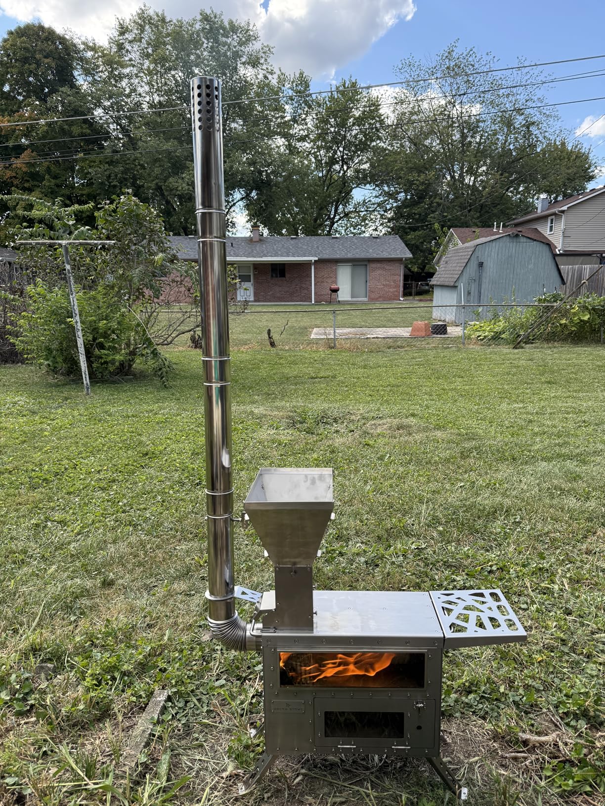 Hori 5 Pellet Stove with Oven, Portable Wood Burning Stove for Outdoor, Cooking, Hiking,Hot Tent Stove with Stainless Steel Construction. Chimney Pipes Included - Customer Photo 1