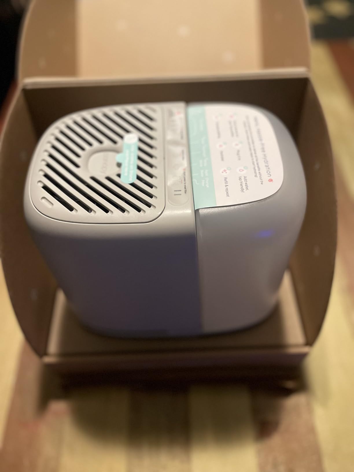 Canopy Bedside Humidifier 2.0, White, 36 HR Run Time, 2.5L Capacity - Reading Light & White Noise - Alleviate Symptoms of Allergies, Flu, Cold, Dry Skin - Humidifier, Filter, Power Cord & Adapter - Customer Photo 1