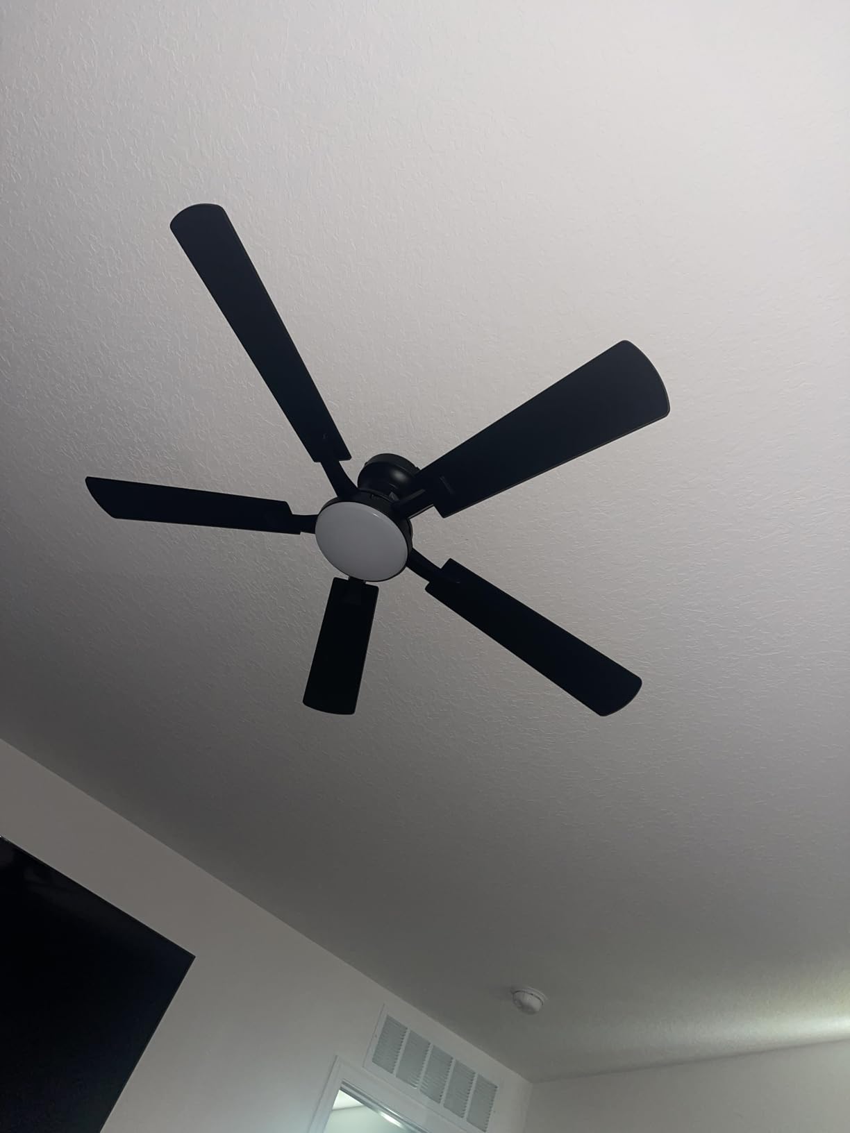 ZMISHIBO 52 Inch Ceiling Fan with Light, App&Remote Control, Flush Mount Low Profile, Dimmable 20W LED Light, Quiet Reversible Motor for Bedroom, Living Room, Apartment, Black Customer Review ZMISHIBO 52 Inch Ceiling Fan with Light, App&Remote Control, Flush Mount Low Profile, Dimmable 20W LED Light, Quiet Reversible Motor for Bedroom, Living Room, Apartment, Black - Customer Photo 1