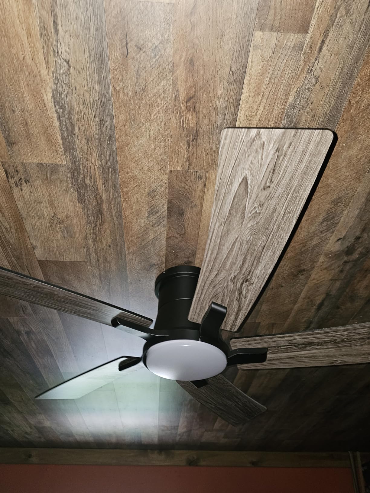 52 Inch Ceiling Fans with Lights and Remote, Black Low Profile Ceiling Fan, Flush Mount Style with 5 Blades, For Indoor Bedroom Living Room/Outdoor, 6 Speed Reversible DC Motor, 3CCT Dimmable LED Customer Review 52 Inch Ceiling Fans with Lights and Remote, Black Low Profile Ceiling Fan, Flush Mount Style with 5 Blades, For Indoor Bedroom Living Room/Outdoor, 6 Speed Reversible DC Motor, 3CCT Dimmable LED - Customer Photo 1
