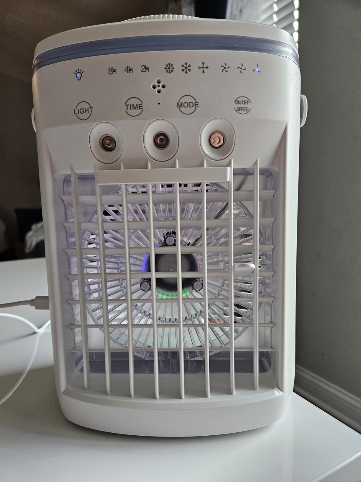 Portable Air Conditioner,Cooling Fan with 3 Speeds &3 Modes,2-8H Timer,1000ml Water Tank, Remote Control,4 in 1 Humidifier, Air Conditioner,Fan,Night Light,Evaporative Air Cooler for Home,Office - Customer Photo 1