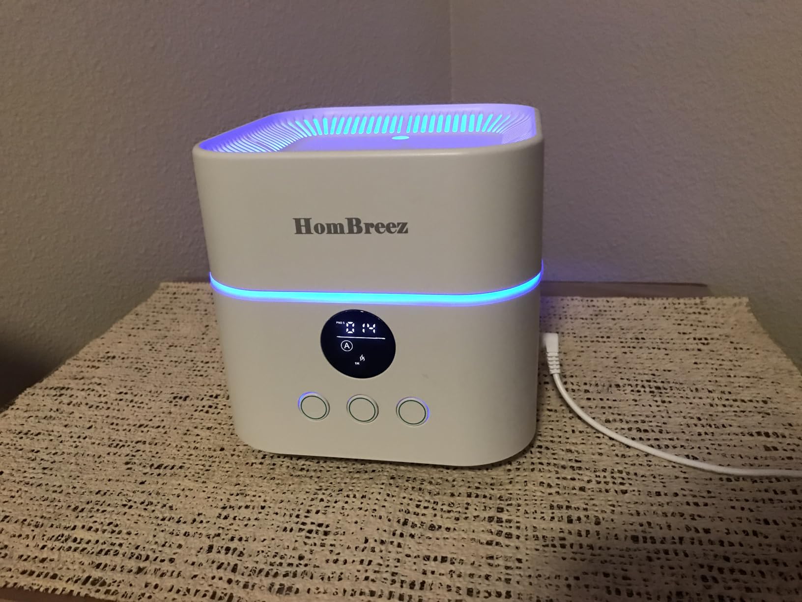 HomBreez Air Purifier and Humidifier Combo for Bedroom, Covers Up to 200ft², H13 True HEPA Filter, 500ML Water Tank, Quiet Cool Mist Top Fill Essential Oil Diffuser for Baby, Pet Room, White - Customer Photo 1