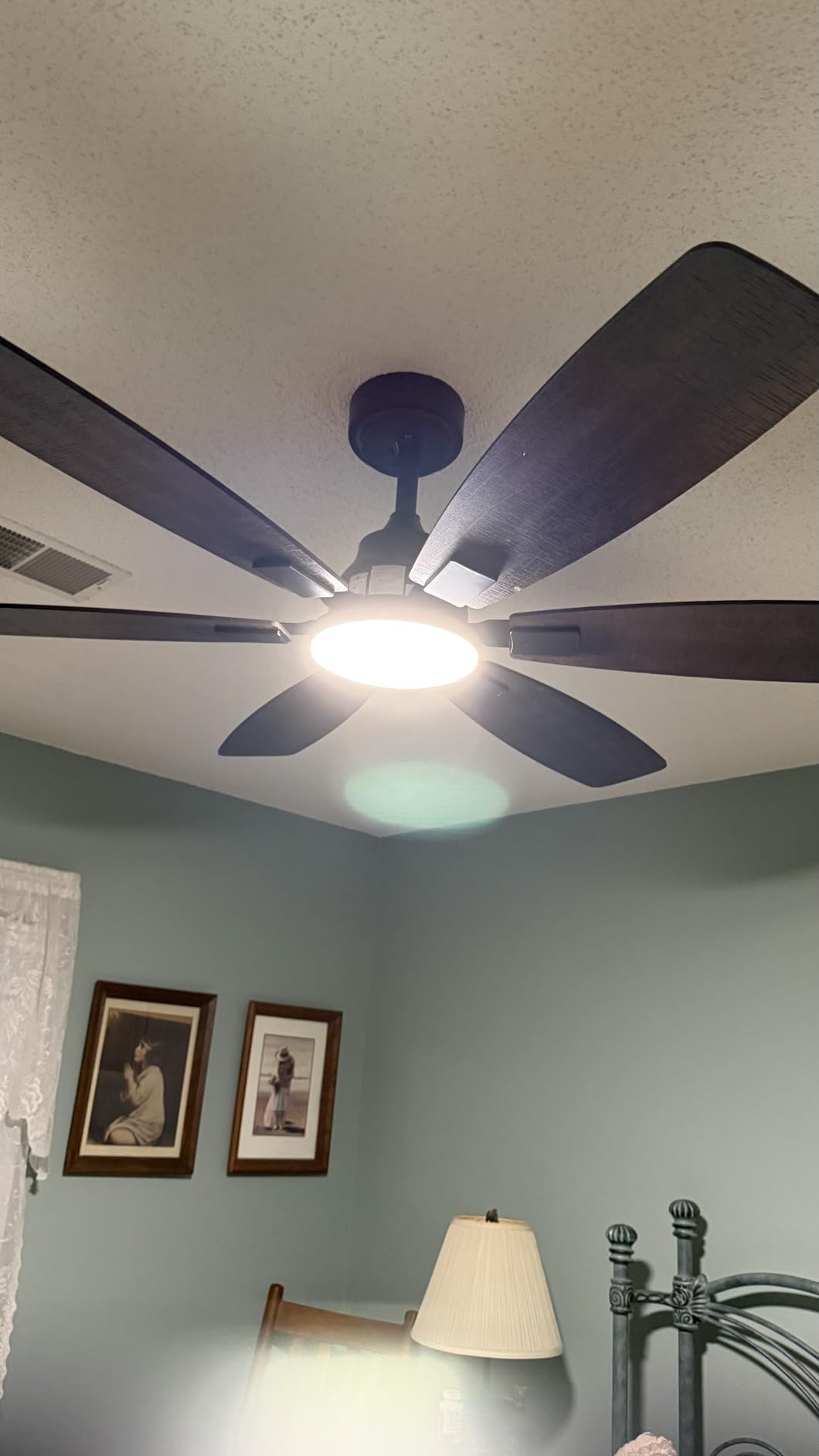 Ceiling Fans with Lights, 52 Inch Ceiling Fan with Light and Remote, 3CCT Dimmable, 6 Speed Reversible DC Motor,6 Blades Modern Black Ceiling Fan for Bedroom, Indoor/Outdoor Use Customer Review Ceiling Fans with Lights, 52 Inch Ceiling Fan with Light and Remote, 3CCT Dimmable, 6 Speed Reversible DC Motor,6 Blades Modern Black Ceiling Fan for Bedroom, Indoor/Outdoor Use - Customer Photo 2