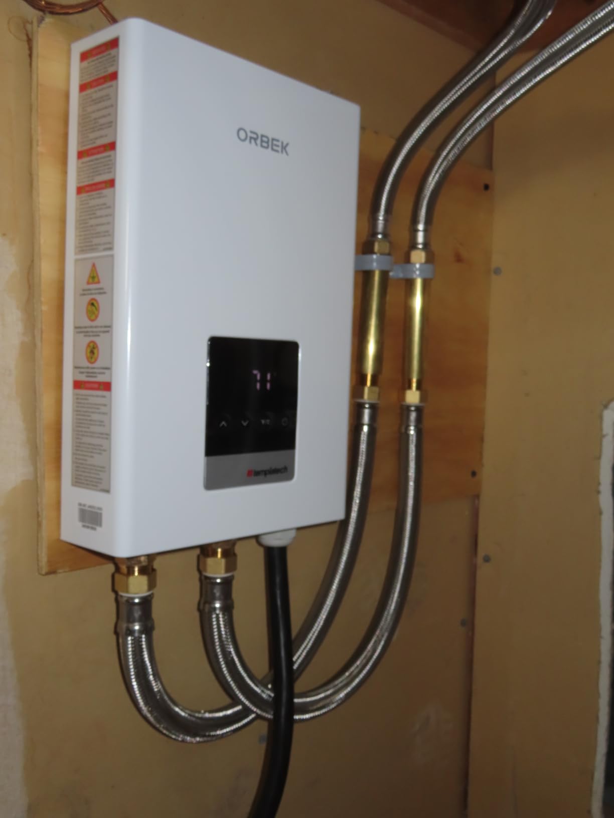 14kW Tankless Water Heater Electric, ORBEK 240 Volt On Demand Instant Hot Water Heater, with LED Digital Display, ETL Certified, Up to 3.38 GPM for 2-3 Point of Use - Customer Photo 1