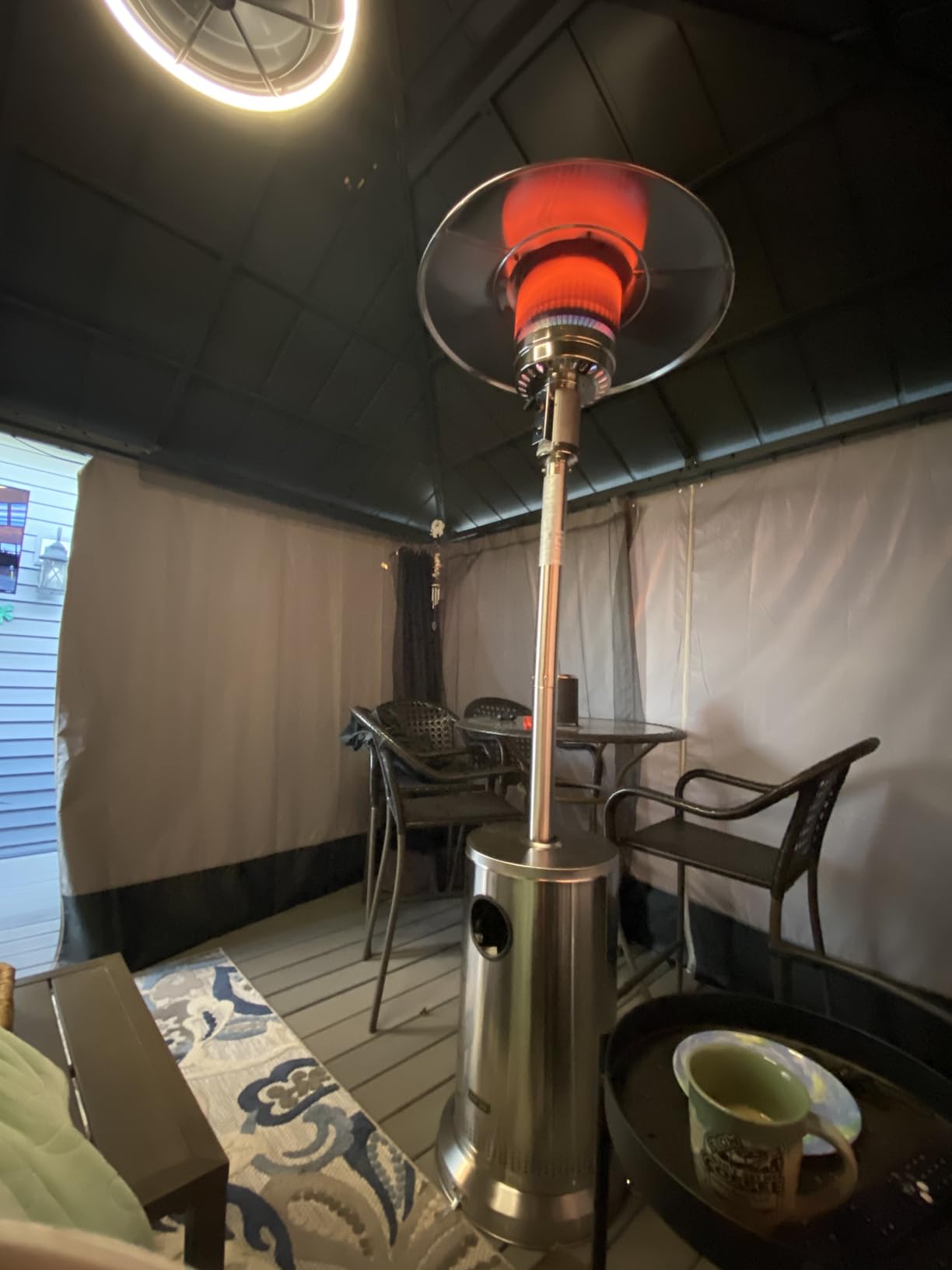 EAST OAK Anti-rust 50,000 BTU Patio Heater for Outdoor Use With Wheels, Double-Layer Stainless Steel Burner and Table Design, Propane Patio Heater for Home and Commercial, Stainless Steel Customer Review EAST OAK Anti-rust 50,000 BTU Patio Heater for Outdoor Use With Wheels, Double-Layer Stainless Steel Burner and Table Design, Propane Patio Heater for Home and Commercial, Stainless Steel - Customer Photo 3