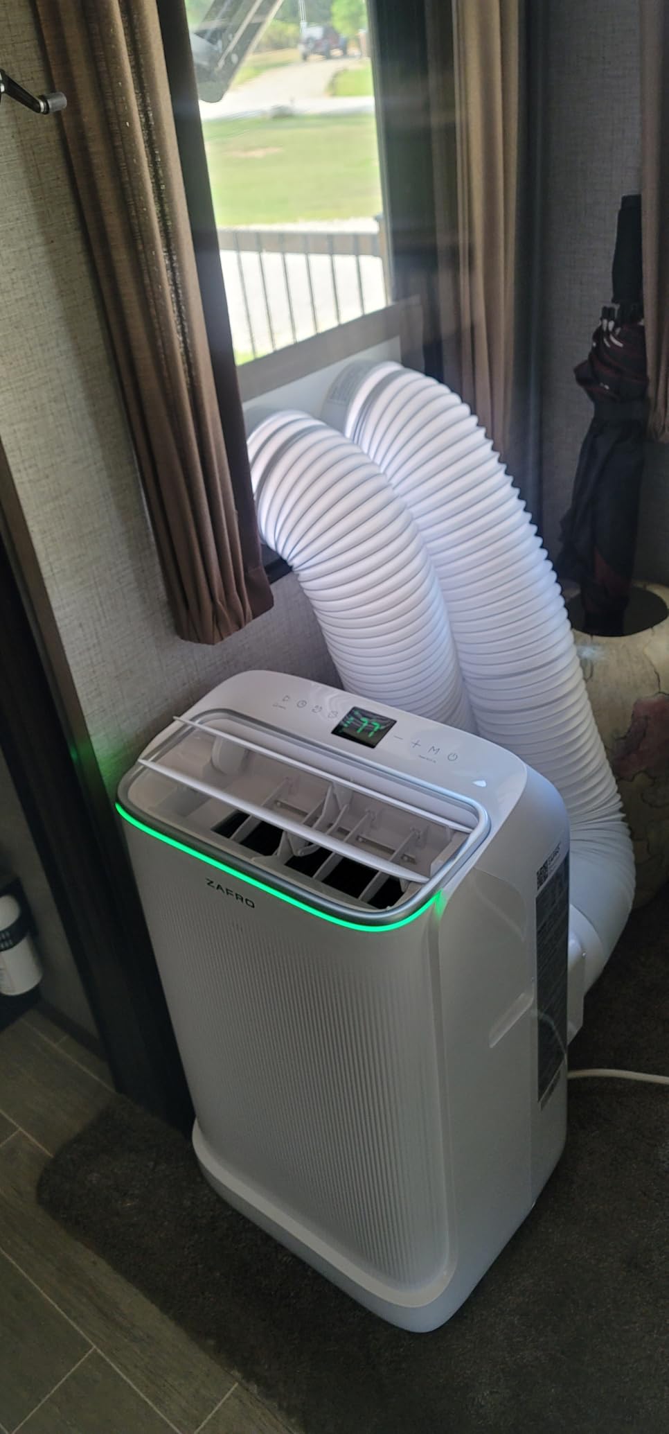 ZAFRO 16,000 BTU (12,000 BTU SACC) Portable Air Conditioners, Ultra Quiet(42dB) Dual Duct Smart AC with Drainage-free Cooling/24Hrs Timer/APP/Remote/Cool, Fan & Dehumidifier Modes for Indoor Rooms Customer Review ZAFRO 16,000 BTU (12,000 BTU SACC) Portable Air Conditioners, Ultra Quiet(42dB) Dual Duct Smart AC with Drainage-free Cooling/24Hrs Timer/APP/Remote/Cool, Fan & Dehumidifier Modes for Indoor Rooms - Customer Photo 1
