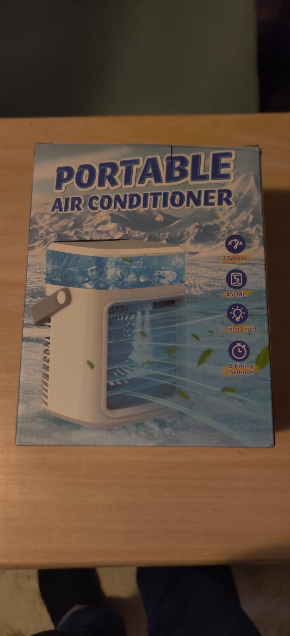 Rechargeable Portable Air Conditioner, 2200mAh 3 Powerful Speeds Mini Air Conditioner, Large Water Tank Evaporative Air Cooler, Personal Space Cooler Humidifier, Small Portable AC Fan for Home - Customer Photo 2