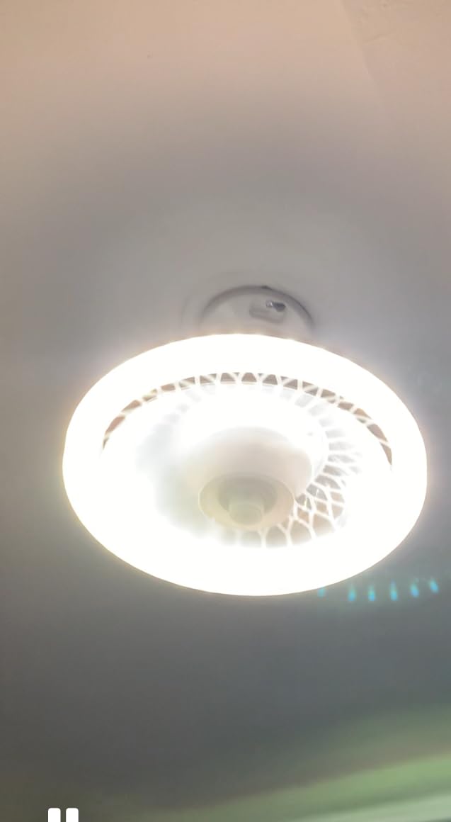 Ceiling Fans with Lights,Socket Fan Light with Remote Control,Dimmable Brightness 3000K-6500K Memory,3 Fan Speeds,2200 Lumens LED Quiet Ceiling Fans Perfect for Small Spaces, Bedrooms, Home Offices - Customer Photo 1