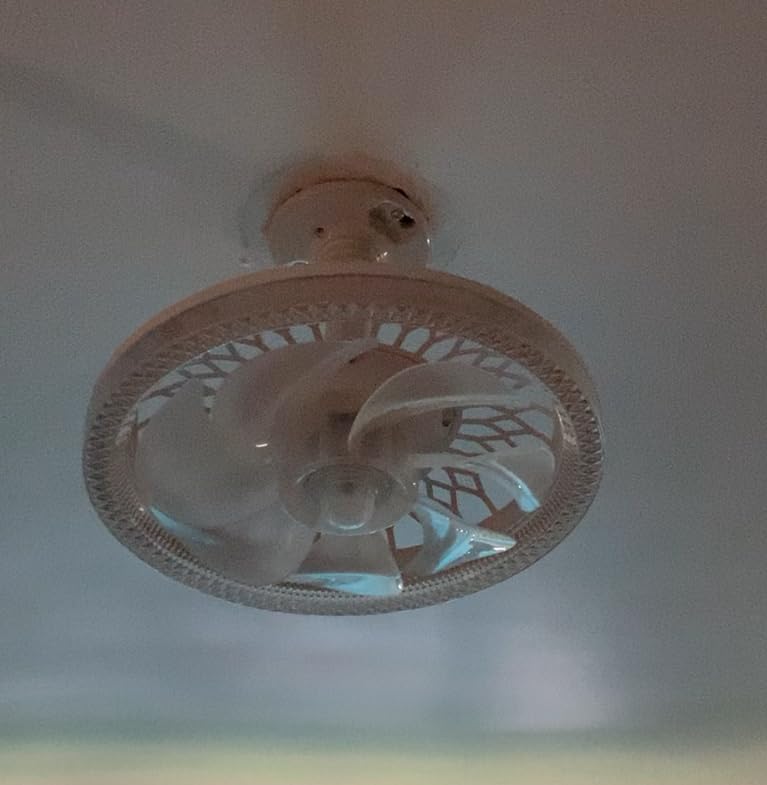 Ceiling Fans with Lights,Socket Fan Light with Remote Control,Dimmable Brightness 3000K-6500K Memory,3 Fan Speeds,2200 Lumens LED Quiet Ceiling Fans Perfect for Small Spaces, Bedrooms, Home Offices - Customer Photo 2