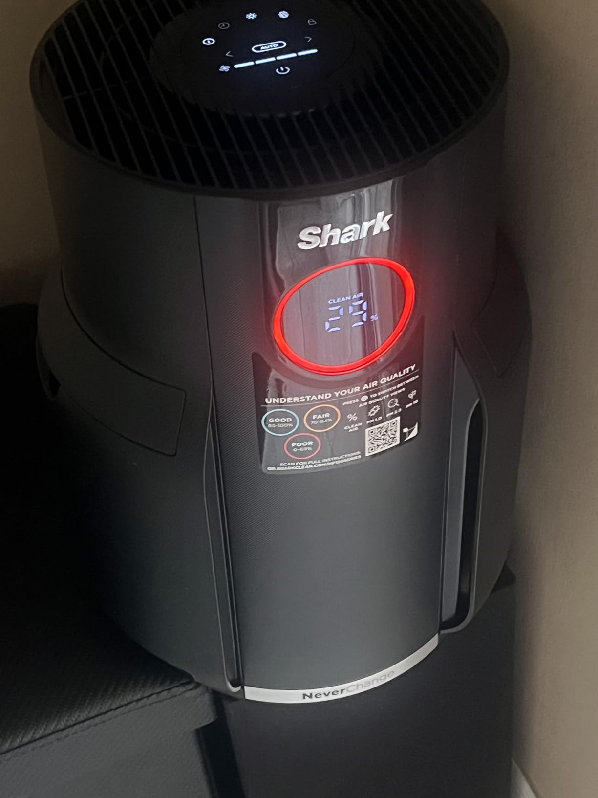 Shark Air Purifier for Home, NeverChange Compact Pro, for Bedroom, Nursery, Home Office, Dorm, HEPA-Exceeding Filter, Captures Pollutants, Pet Dander, Dust, Odor, Smoke, and More, HP072PK, Quartz - Customer Photo 1