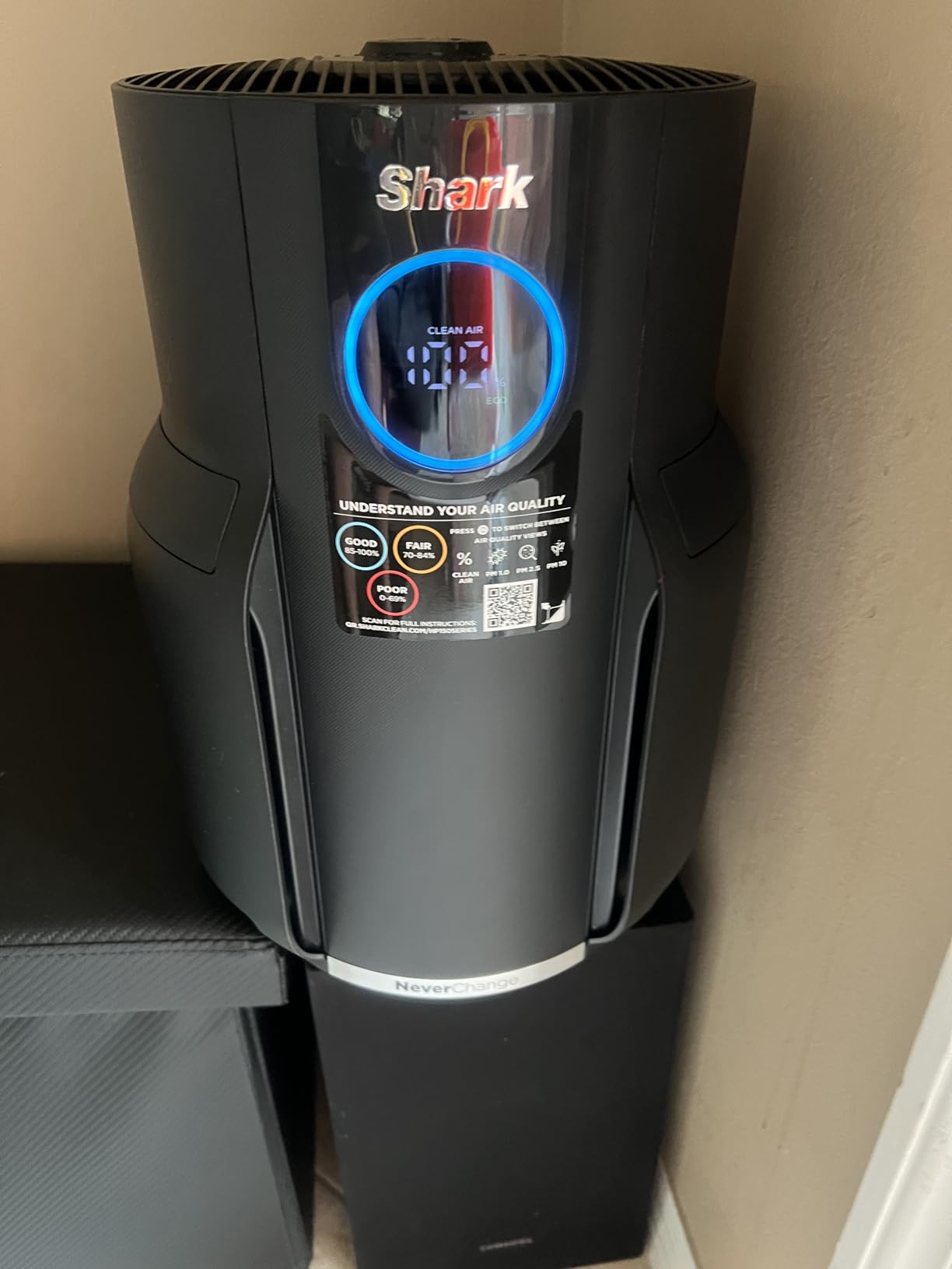 Shark Air Purifier for Home, NeverChange Compact Pro, for Bedroom, Nursery, Home Office, Dorm, HEPA-Exceeding Filter, Captures Pollutants, Pet Dander, Dust, Odor, Smoke, and More, HP072PK, Quartz - Customer Photo 2