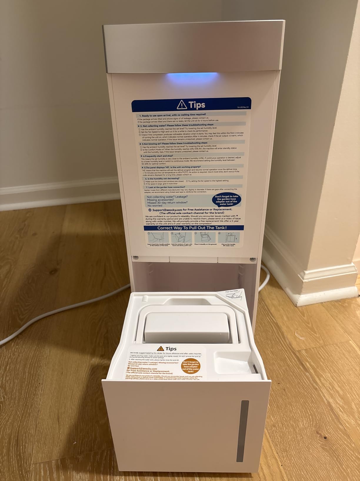 4500 Sq.Ft Most Efficient Energy Star 2024 Dehumidifier,AEOCKY Max 74 Pint/D(Standard 52Pint/D) Smart Compressor Dehumidifier with Drain Hose, Intelligent Humidistat,for Basement,Bedroom,Home,Bathroom - Customer Photo 2