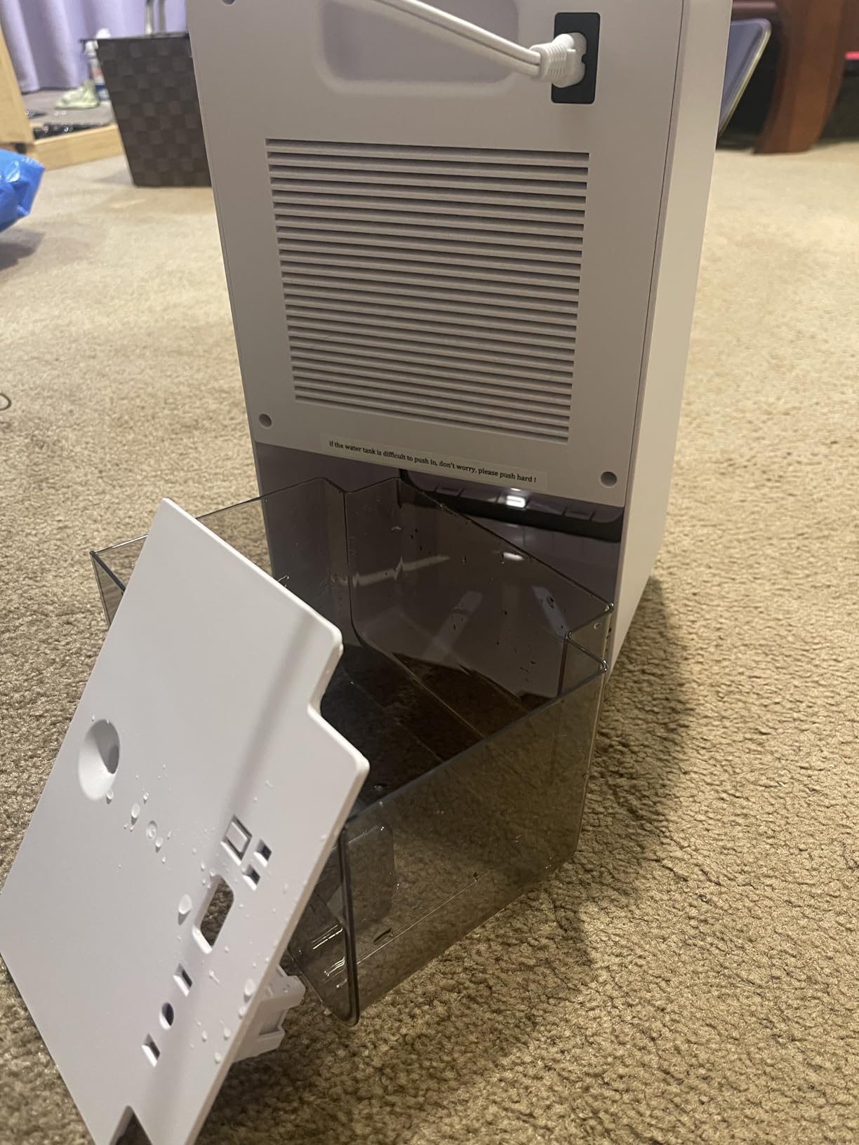 Dehumidifier for Home, 1000 sq.ft Dehumidifier with Auto Shut Off, 7-Color LED Light Built-in Aromatherapy Diffuser, Ultra-Quiet Dehumidifiers for Bedroom, Bathroom, Basement (Pale White) - Customer Photo 2