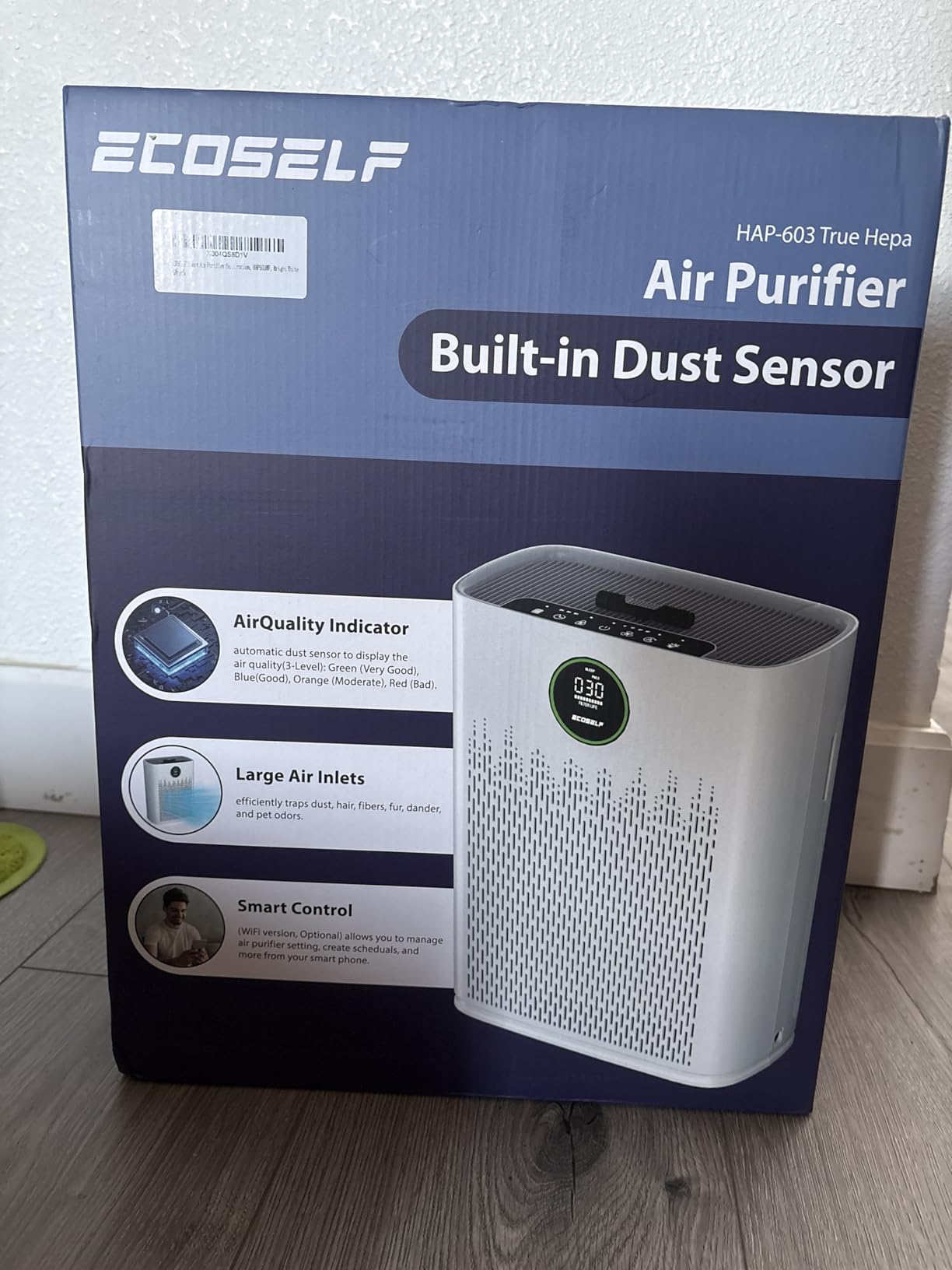 Smart Air Purifier for Home Large Rooms, with WiFi Control, Covers Up to 2400 Ft², Smart Mode, AQI Display, 22dB Sleep Mode & Aromatherapy with 2X-Power Filtration, HAP603WF, Bright White Customer Review Smart Air Purifier for Home Large Rooms, with WiFi Control, Covers Up to 2400 Ft², Smart Mode, AQI Display, 22dB Sleep Mode & Aromatherapy with 2X-Power Filtration, HAP603WF, Bright White - Customer Photo 2