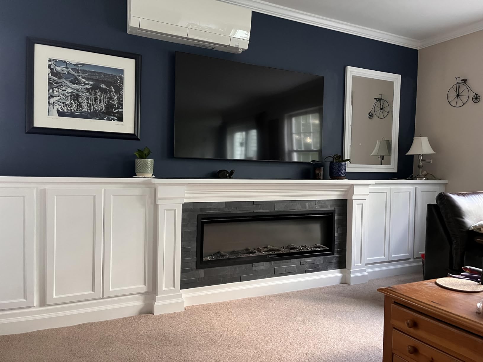 Westinghouse 60 Inch Electric Fireplace Heater, Compatible with Alexa & Google Home, Wall Mount or in-Wall Recessed Fireplace Insert, 24 Hour Timer, Color Changing Flames, 750W/1500W Indoor Heater - Customer Photo 2