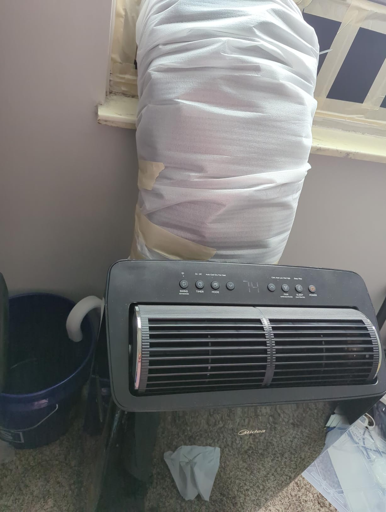 Midea Duo 14,000 BTU (12,000 BTU SACC) High Efficiency Inverter Ultra Quiet Portable Air Conditioner, with Heat up to 550 Sq. Ft., Works with Alexa/Google Assistant, with Remote Control & Window Kit - Customer Photo 2